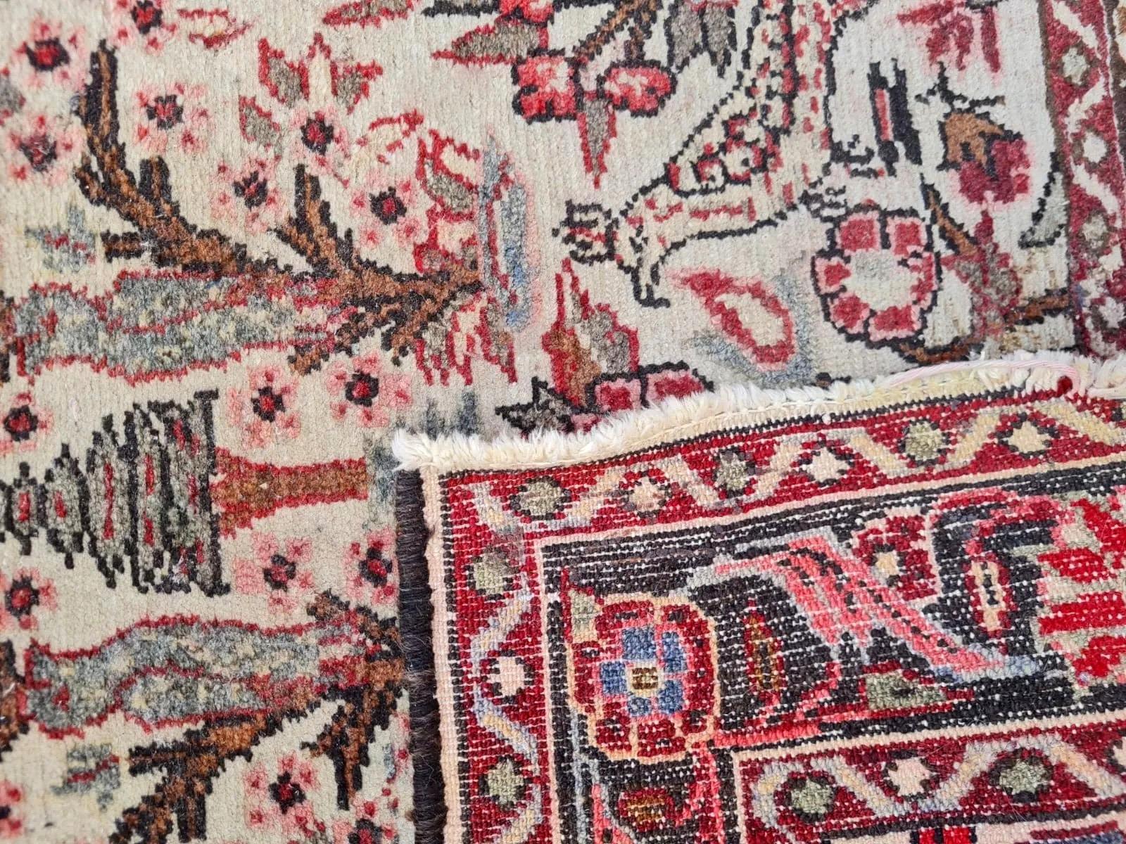 Handgefertigte Vintage persischen Hamadan Teppich 2,8 'x 4,6' 1950er Jahre - 2K45 (Mitte des 20. Jahrhunderts) im Angebot