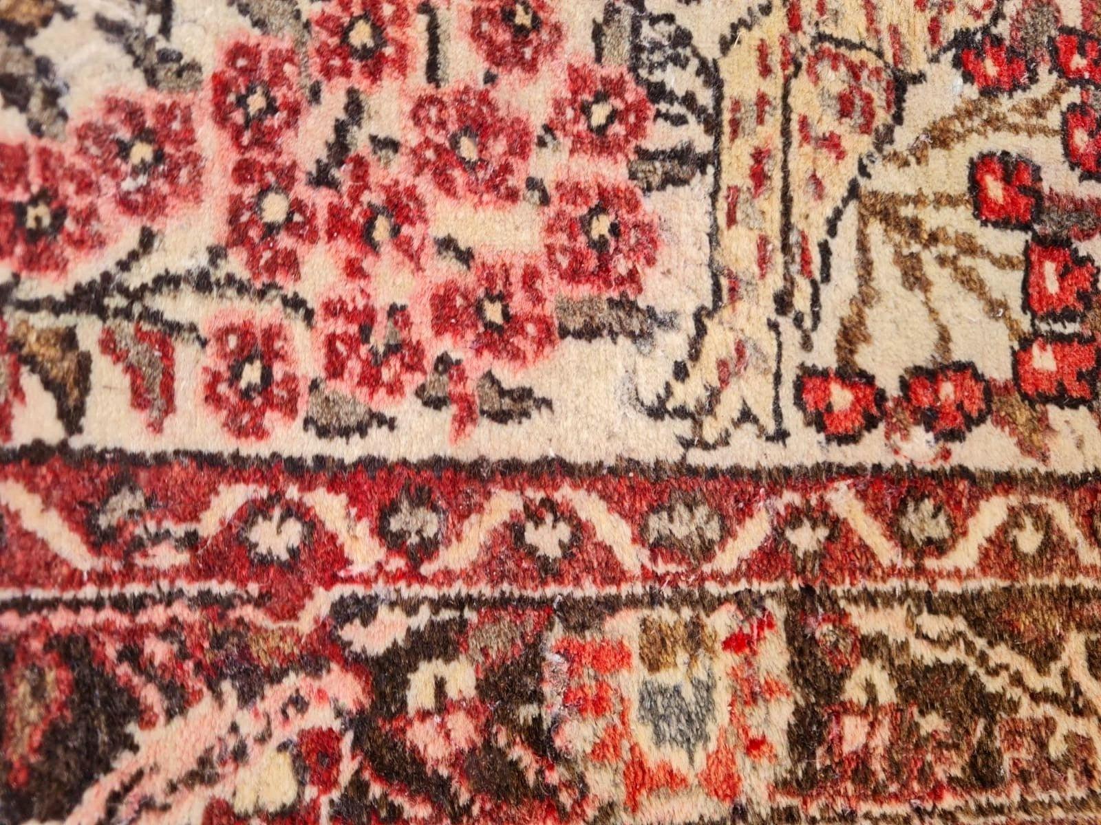 Handgefertigte Vintage persischen Hamadan Teppich 2,8 'x 4,6' 1950er Jahre - 2K45 im Angebot 2