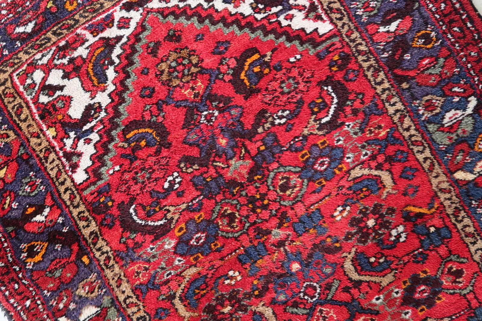 Fine XX secolo Tappeto persiano Hamadan vintage fatto a mano 3,3' x 4,6' anni '70 - 1С1170 in vendita