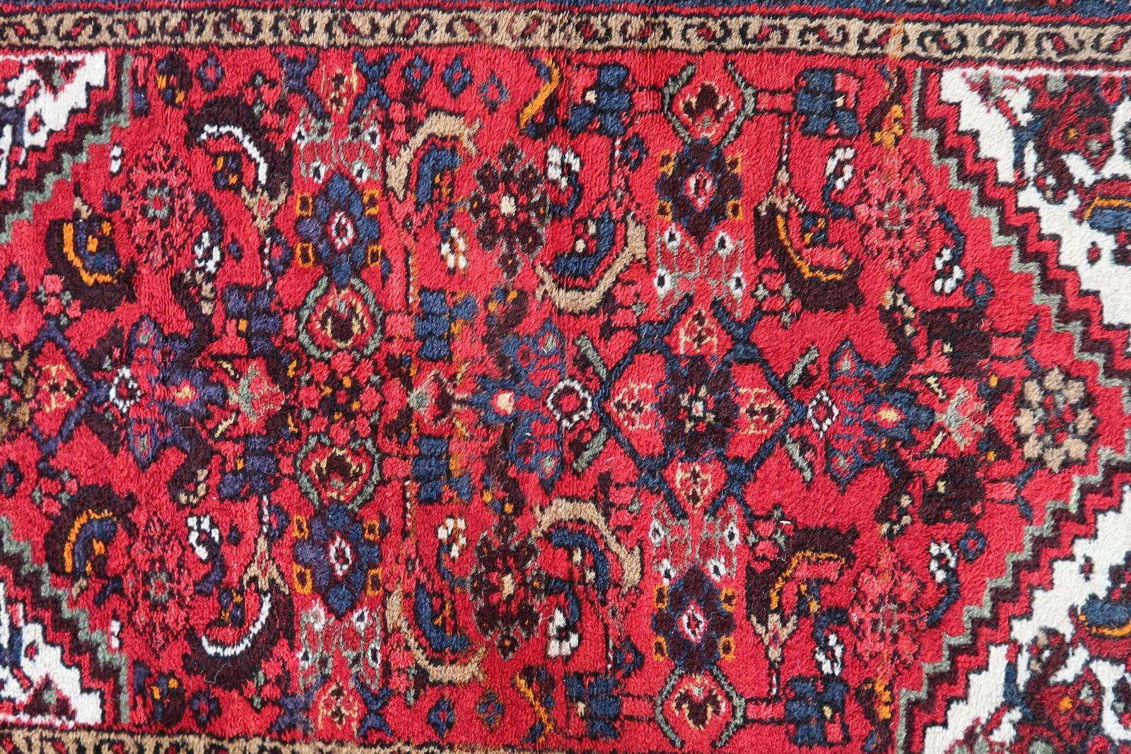 Lana Tappeto persiano Hamadan vintage fatto a mano 3,3' x 4,6' anni '70 - 1С1170 in vendita