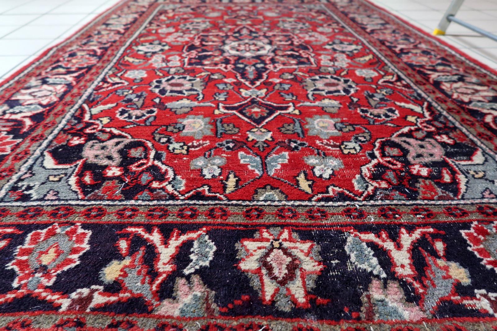 Handgefertigte Vintage persischen Hamadan Teppich 4,3 'x 6,4', 1950er Jahre - 1C1188 im Angebot 3