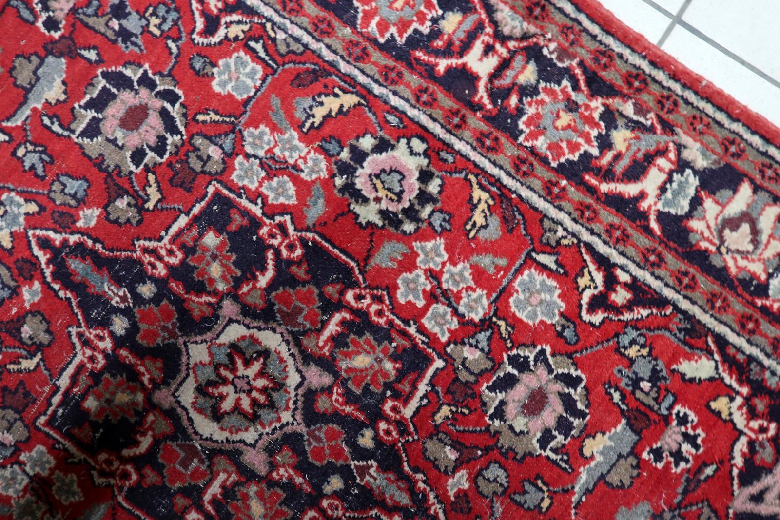 Handgefertigte Vintage persischen Hamadan Teppich 4,3 'x 6,4', 1950er Jahre - 1C1188 (Französisch) im Angebot