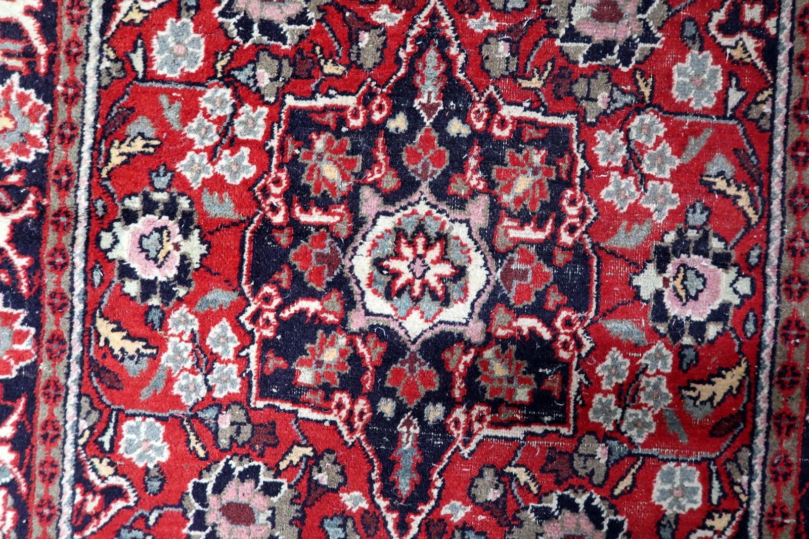 Handgefertigte Vintage persischen Hamadan Teppich 4,3 'x 6,4', 1950er Jahre - 1C1188 im Zustand „Gut“ im Angebot in Bordeaux, FR