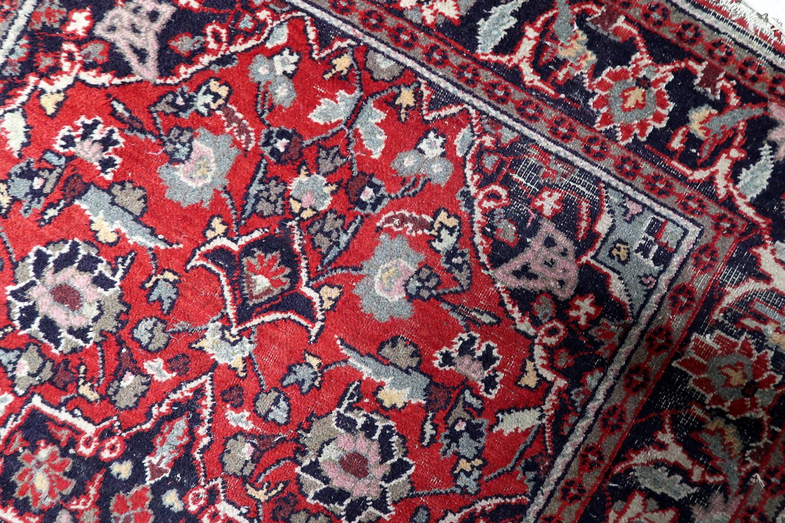 Handgefertigte Vintage persischen Hamadan Teppich 4,3 'x 6,4', 1950er Jahre - 1C1188 (Wolle) im Angebot