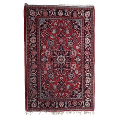 Handgefertigte Vintage persischen Hamadan Teppich 4,3 'x 6,4', 1950er Jahre - 1C1188