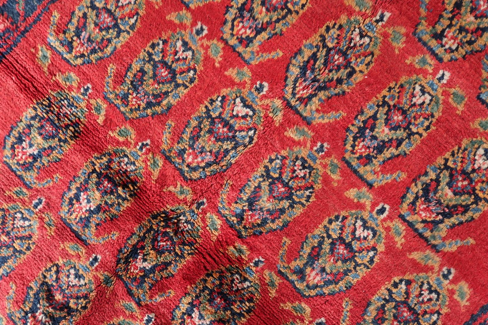 Mid-20th Century Handmade Vintage Persian Hamadan Rug 4.6' x 6.11, 1960s - 1C1179 For Sale
