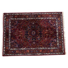 Handmade Vintage Persian Hamadan Rug 4.8' x 6.6' 1970s - 1С1167