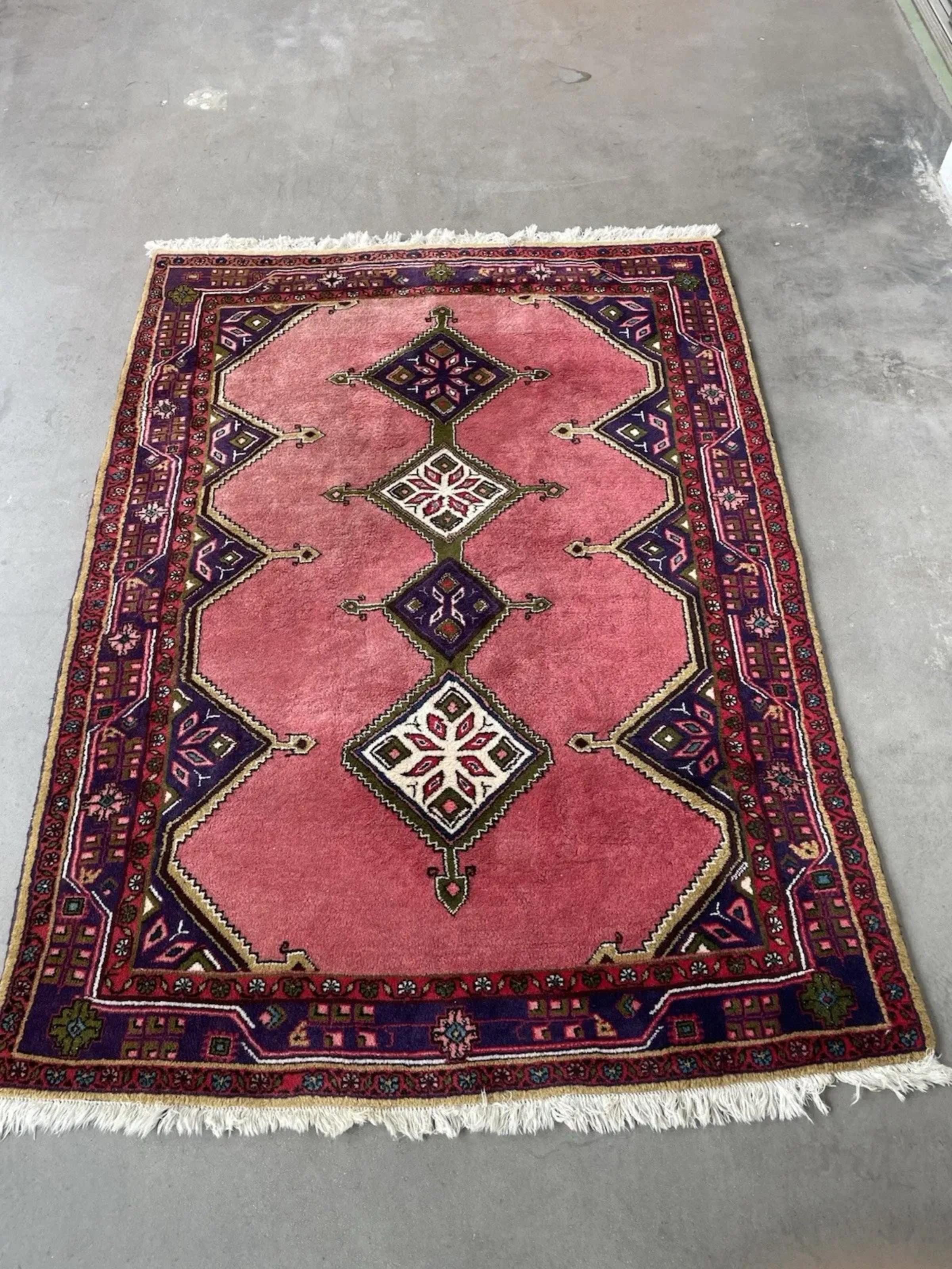 Alfombra persa hamadán vintage hecha a mano de 1,5 x 2,5 m, años 50 - 1N110 mediados del siglo XX en venta