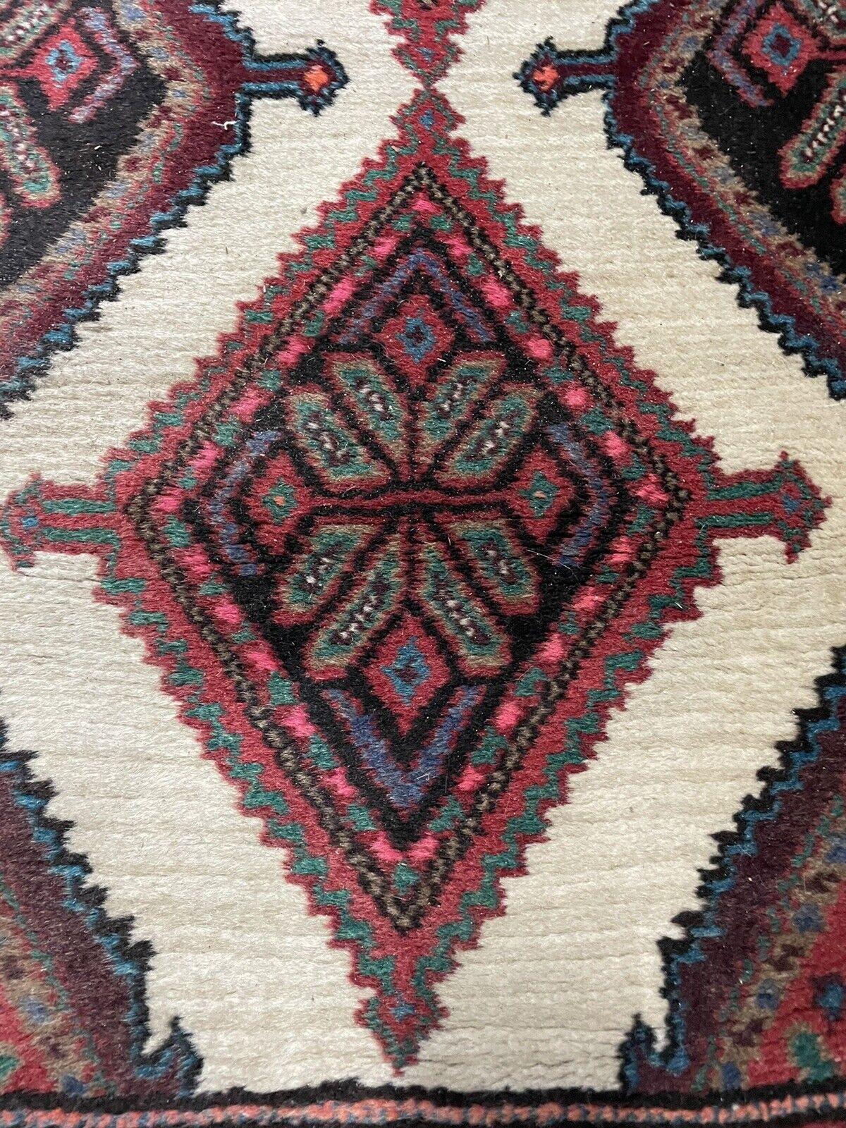 Tapis de couloir persan Hamadan vintage fait à la main 2,4' x 10,9', 1970 - 1N65 en vente 5