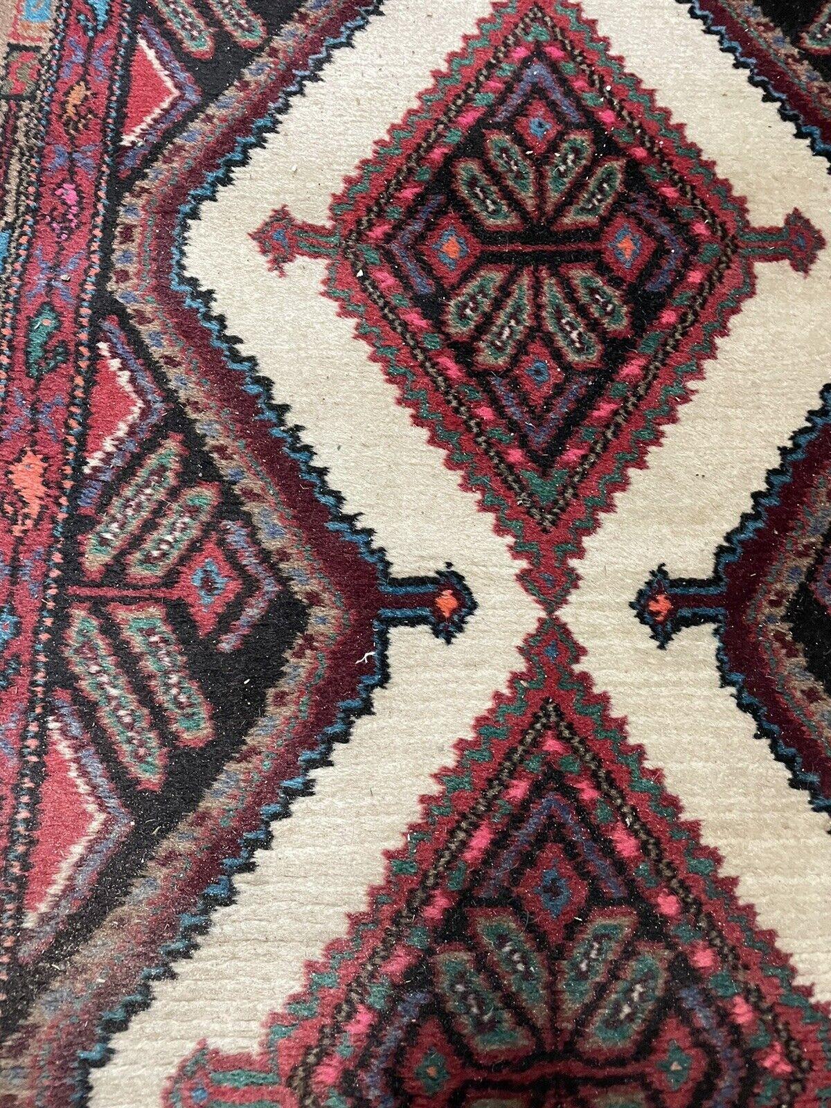 Laine Tapis de couloir persan Hamadan vintage fait à la main 2,4' x 10,9', 1970 - 1N65 en vente