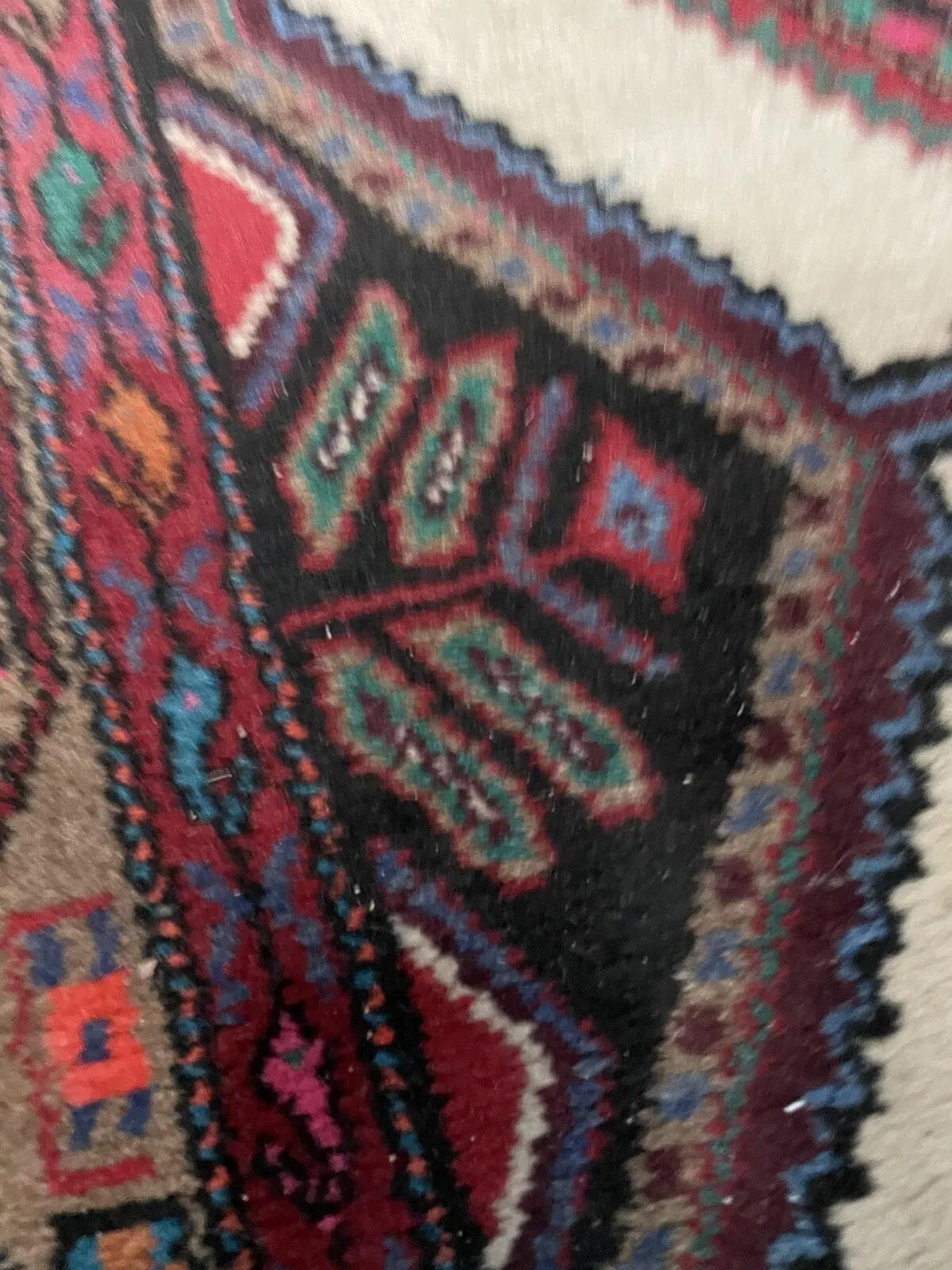Tapis de couloir persan Hamadan vintage fait à la main 2,4' x 10,9', 1970 - 1N65 en vente 1