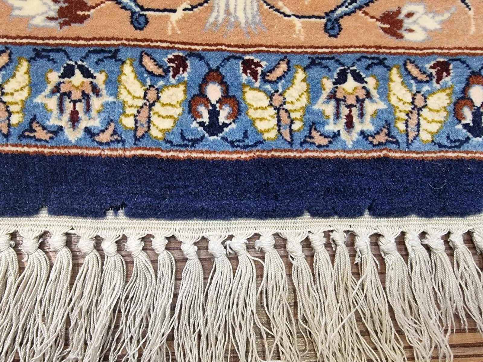 Hand-Knotted Handmade Vintage Persian Isfahan Prayer Rug 3.5' x 5.7' 1970s - 1D166 For Sale