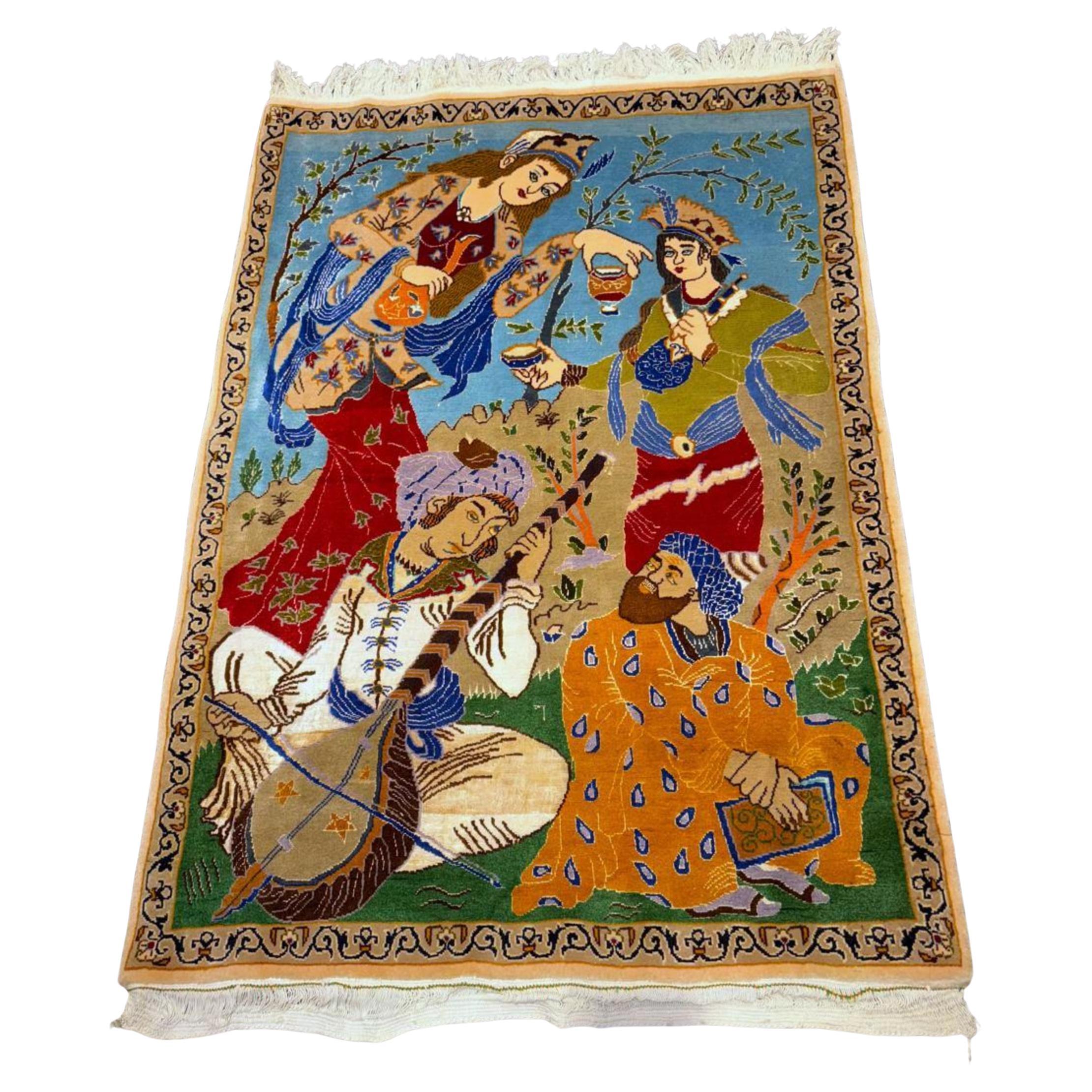 Tapis persan vintage Isfahan fait main 3
x 4
, 1960s - 2B106