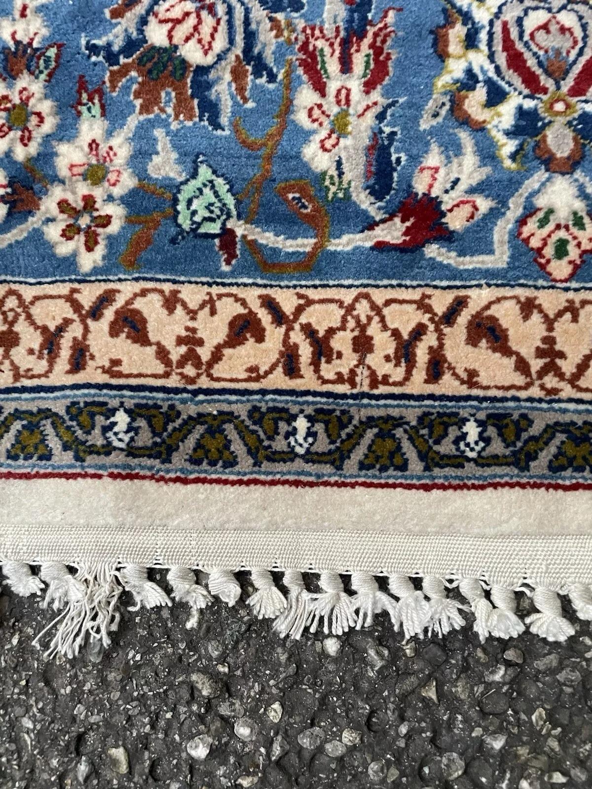 Wool Handmade Vintage Persian Isfahan Rug 4.6' x 6.9' 1960s - 1N83 For Sale