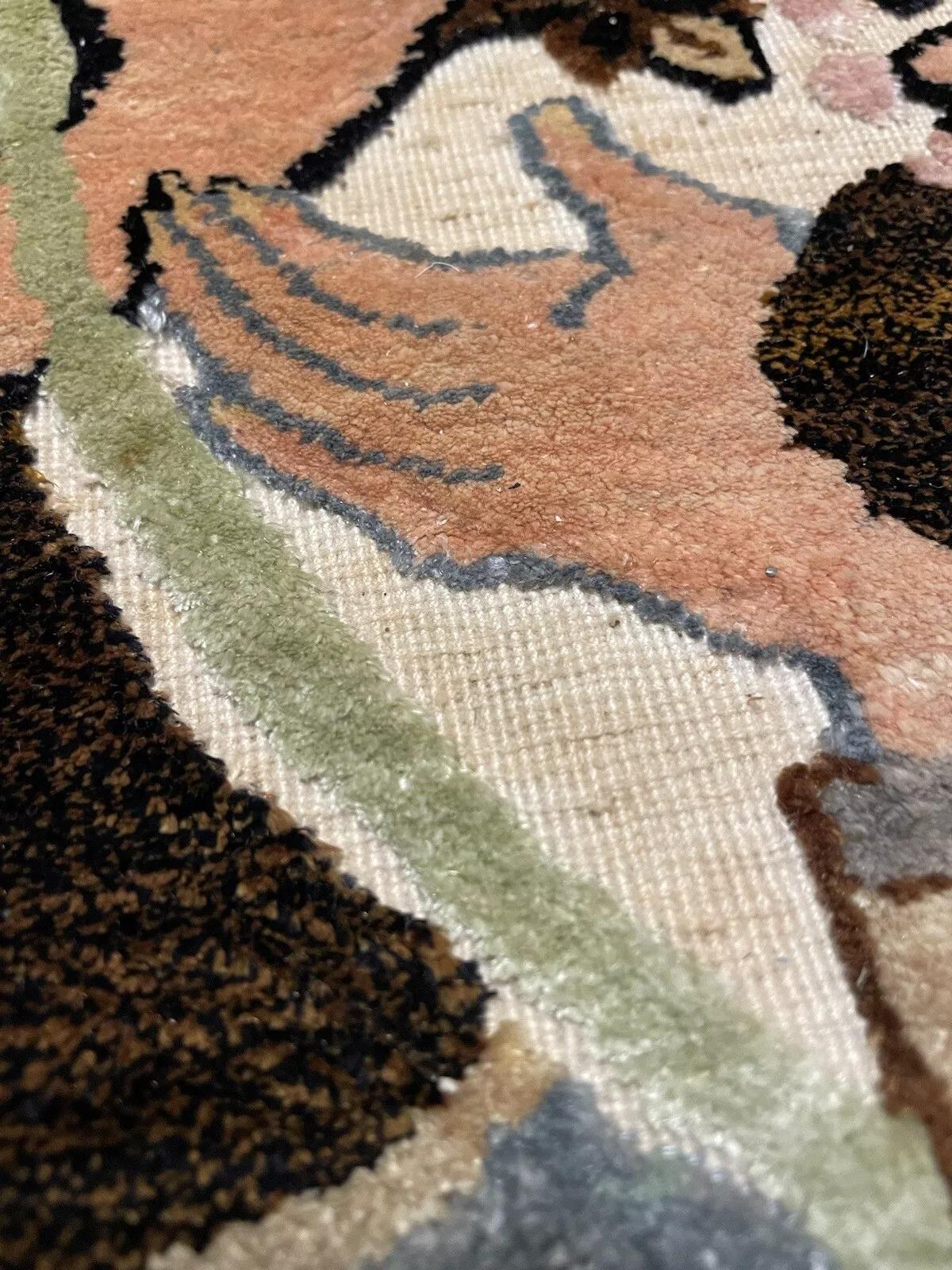 Tappeto di seta persiano Isfahan vintage fatto a mano 4,1' x 6,1', anni '70 - 1N31 in vendita 2
