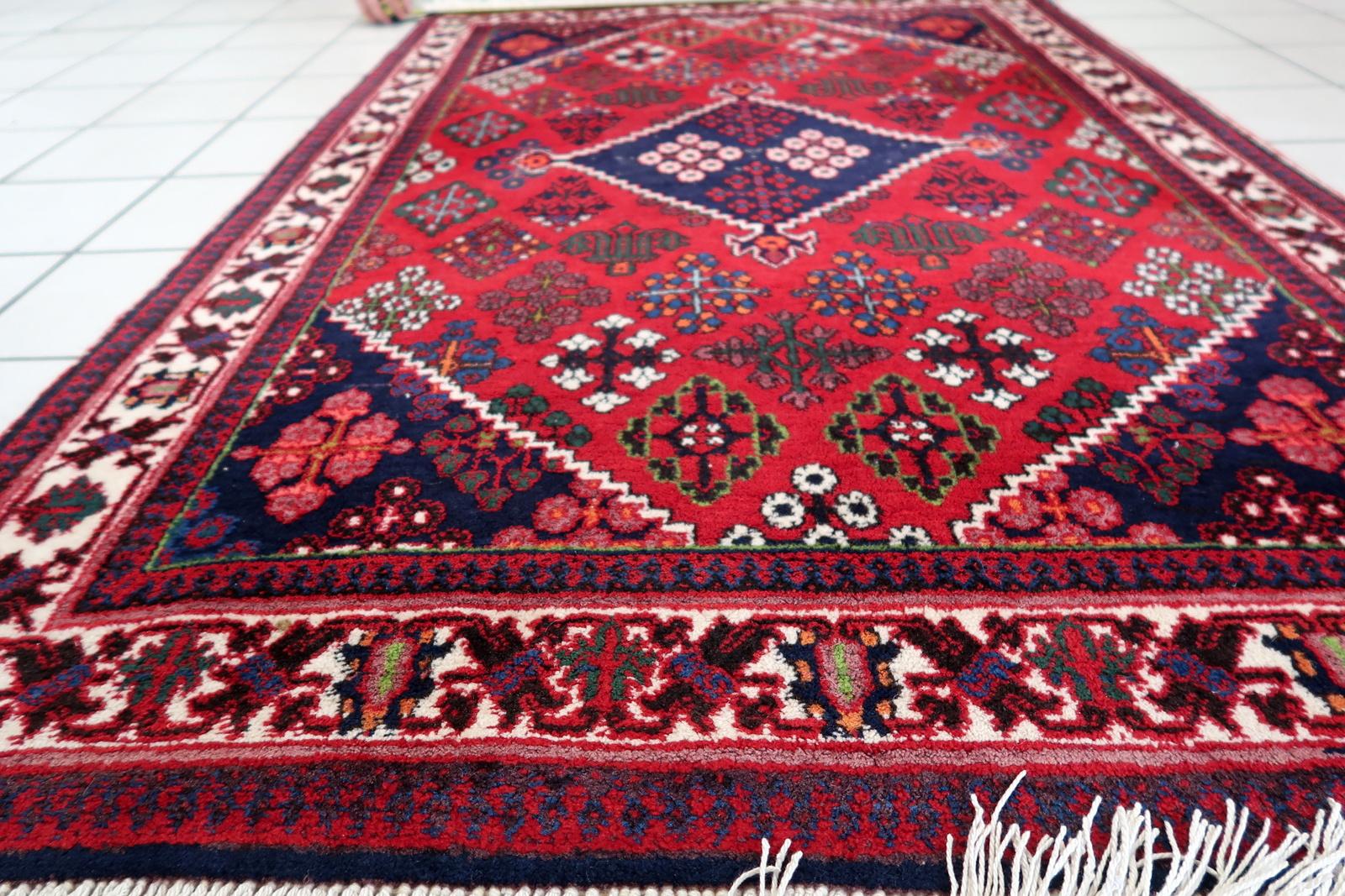 Handmade Vintage Persian Joshagan rug 3.4' x 5.2' (106cm x 159cm), 1970s  1C1108 For Sale 6