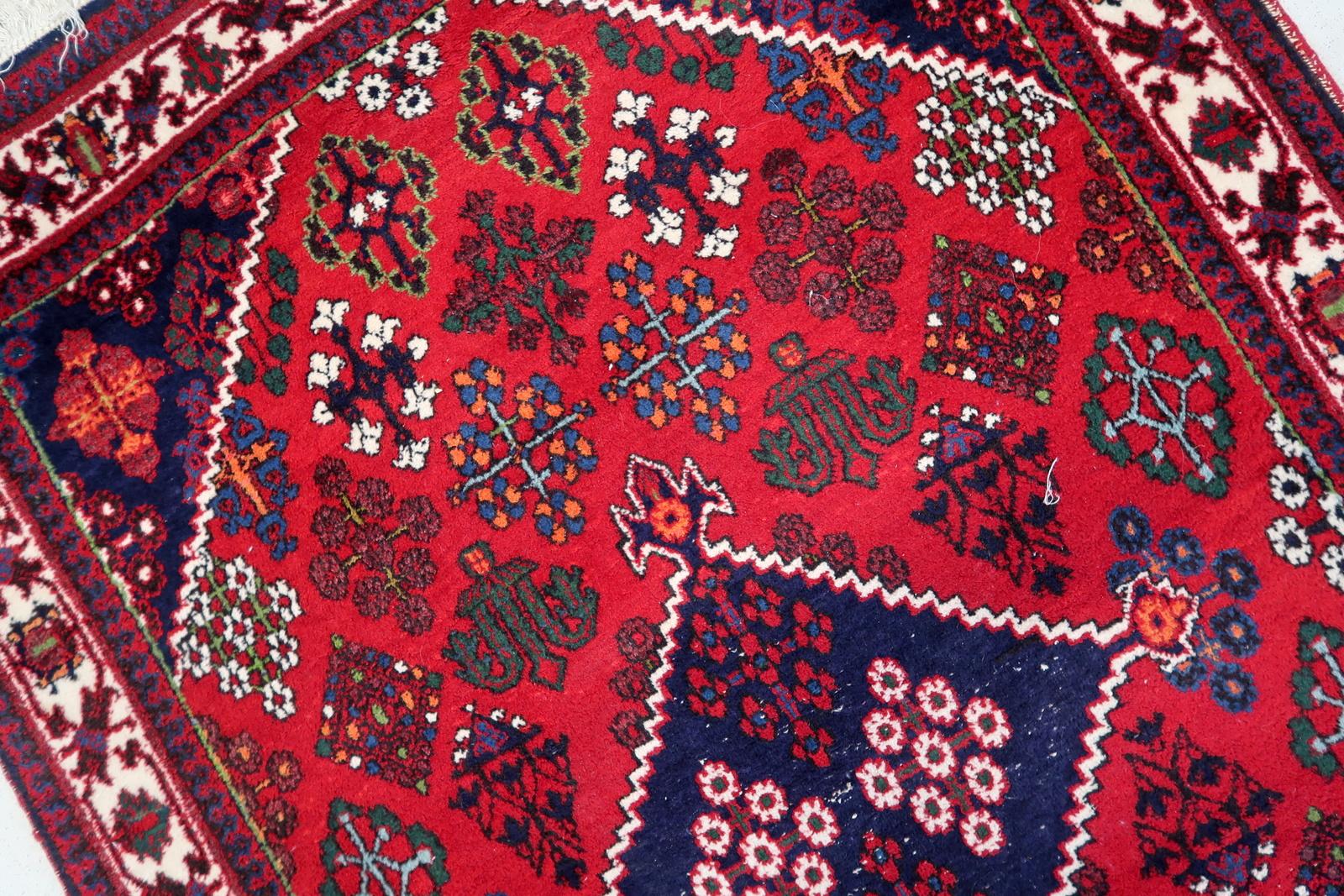 Late 20th Century Handmade Vintage Persian Joshagan rug 3.4' x 5.2' (106cm x 159cm), 1970s  1C1108 For Sale