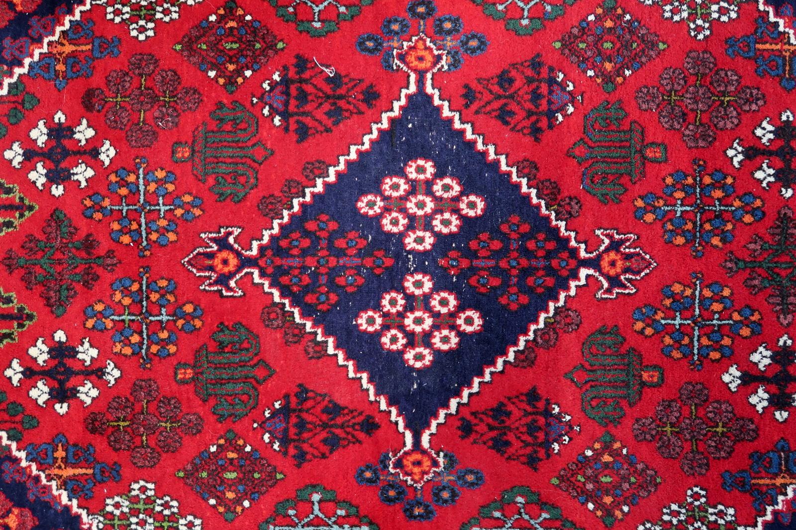 Wool Handmade Vintage Persian Joshagan rug 3.4' x 5.2' (106cm x 159cm), 1970s  1C1108 For Sale