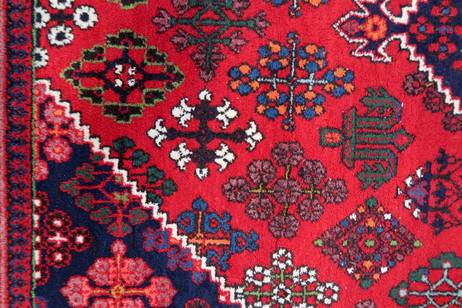 Handmade Vintage Persian Joshagan rug 3.4' x 5.2' (106cm x 159cm), 1970s  1C1108 For Sale 2