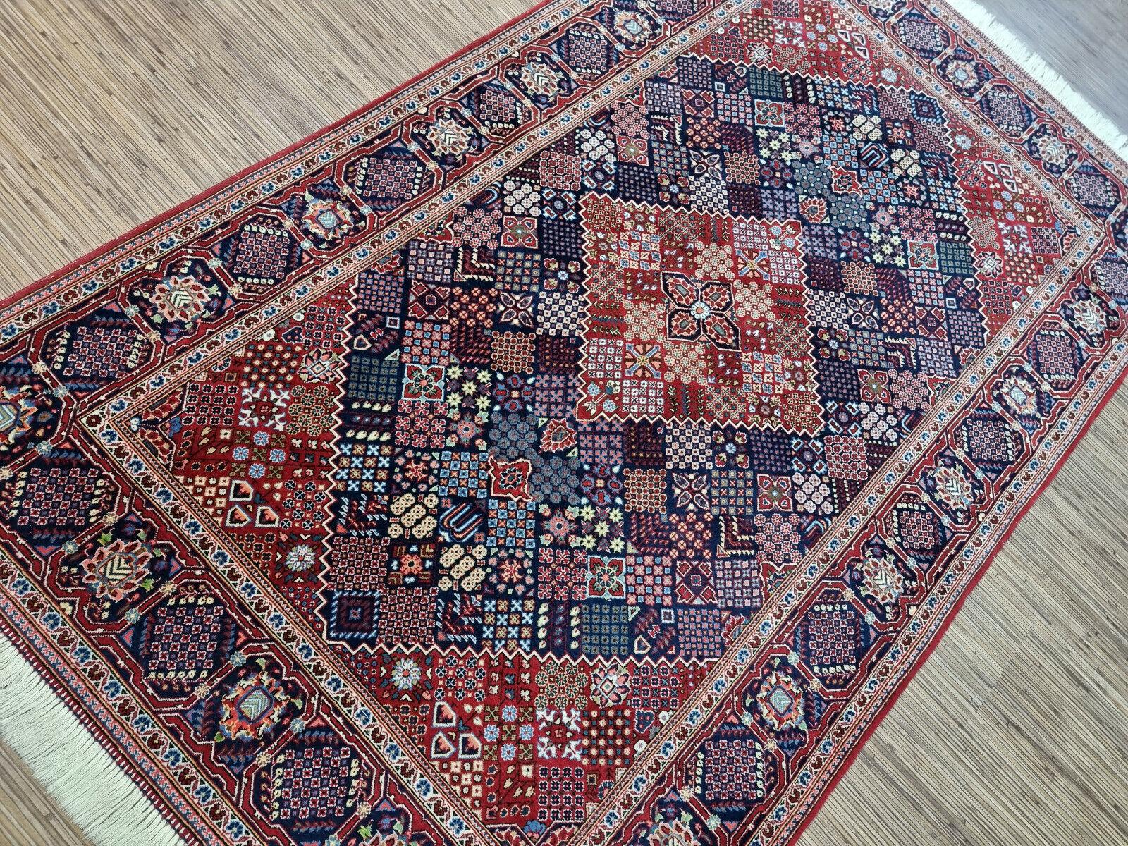 Tappeto persiano Kashan vintage fatto a mano 4,4' x 7,3' 1950 - 1D189 in vendita 5