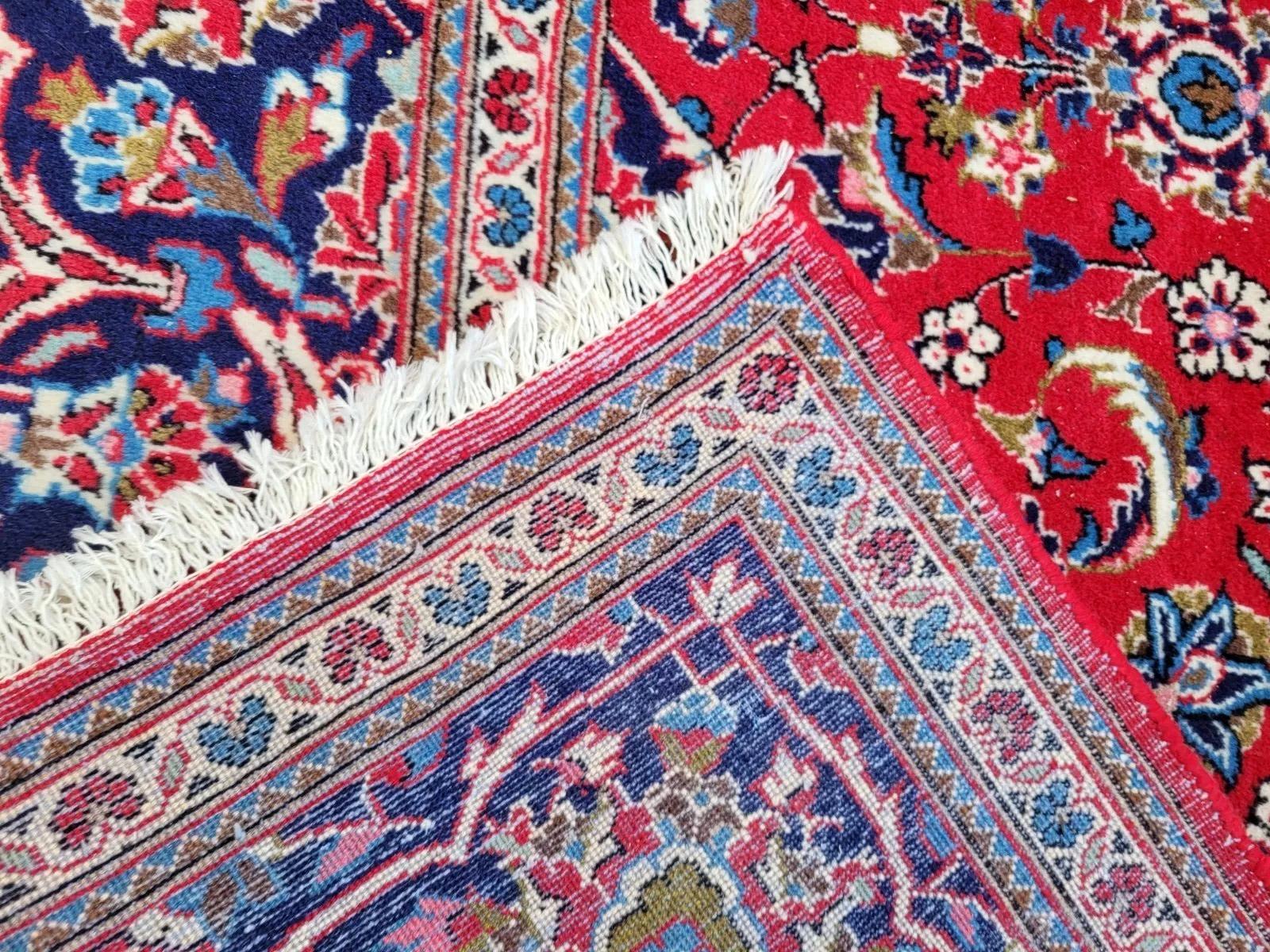 Alfombra Persa Kashan Vintage hecha a mano 8.1' x 11.4' Años 40 - 2K38 en venta 5