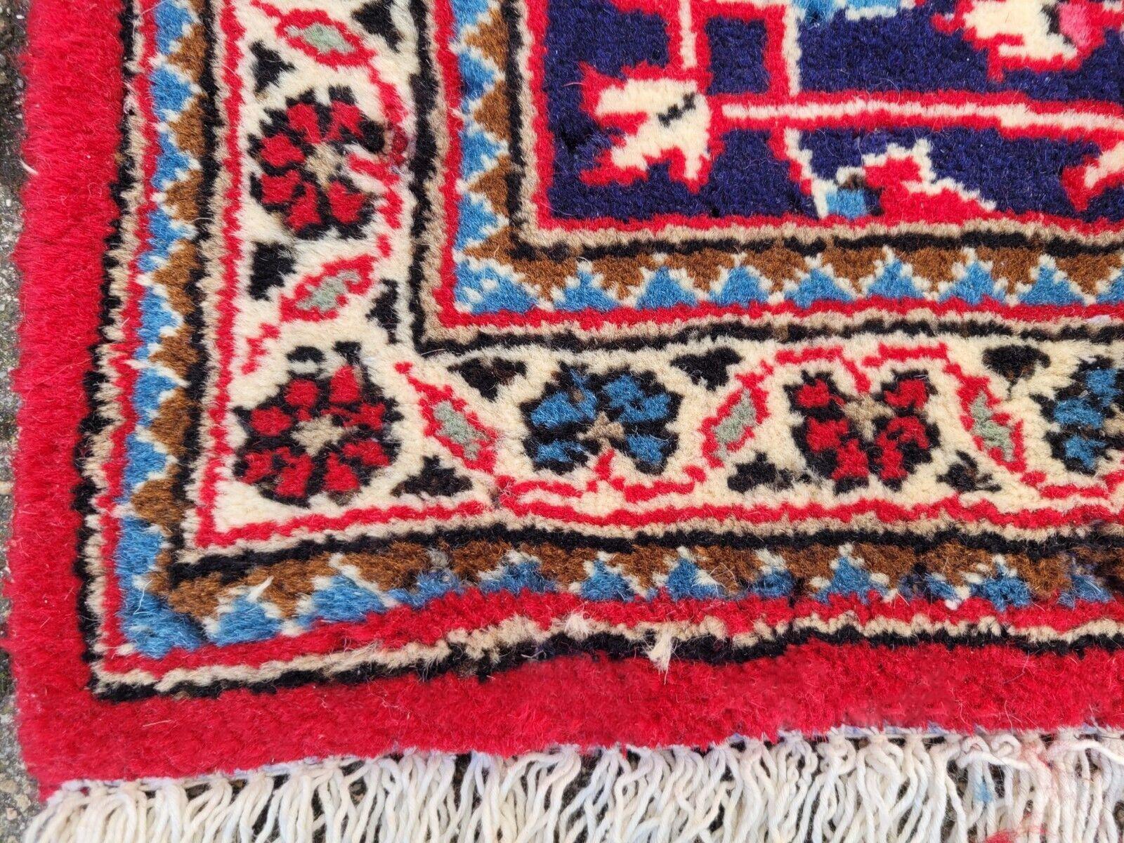 Alfombra Persa Kashan Vintage hecha a mano 8.1' x 11.4' Años 40 - 2K38 en venta 6