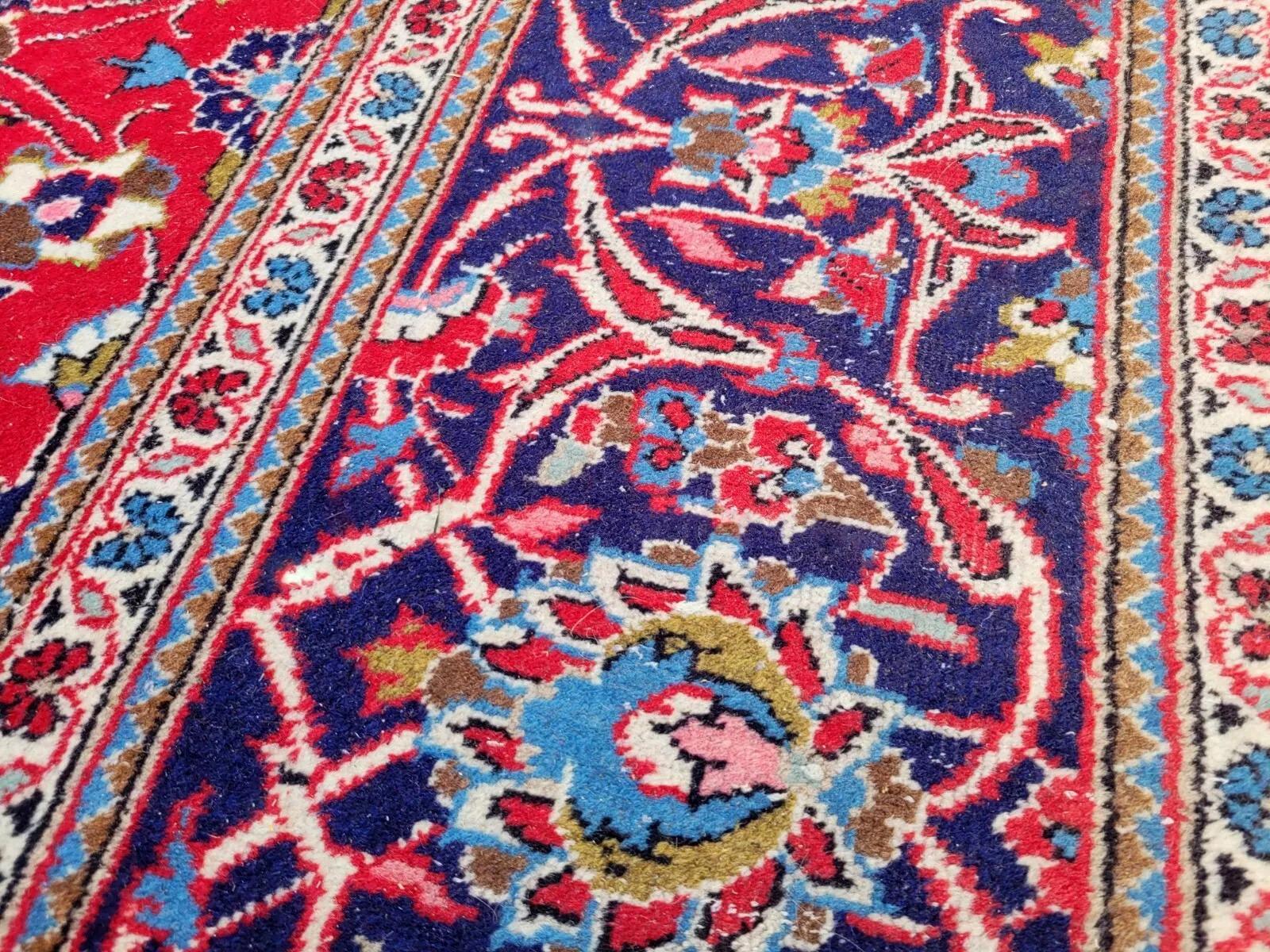 Alfombra Persa Kashan Vintage hecha a mano 8.1' x 11.4' Años 40 - 2K38 en venta 2
