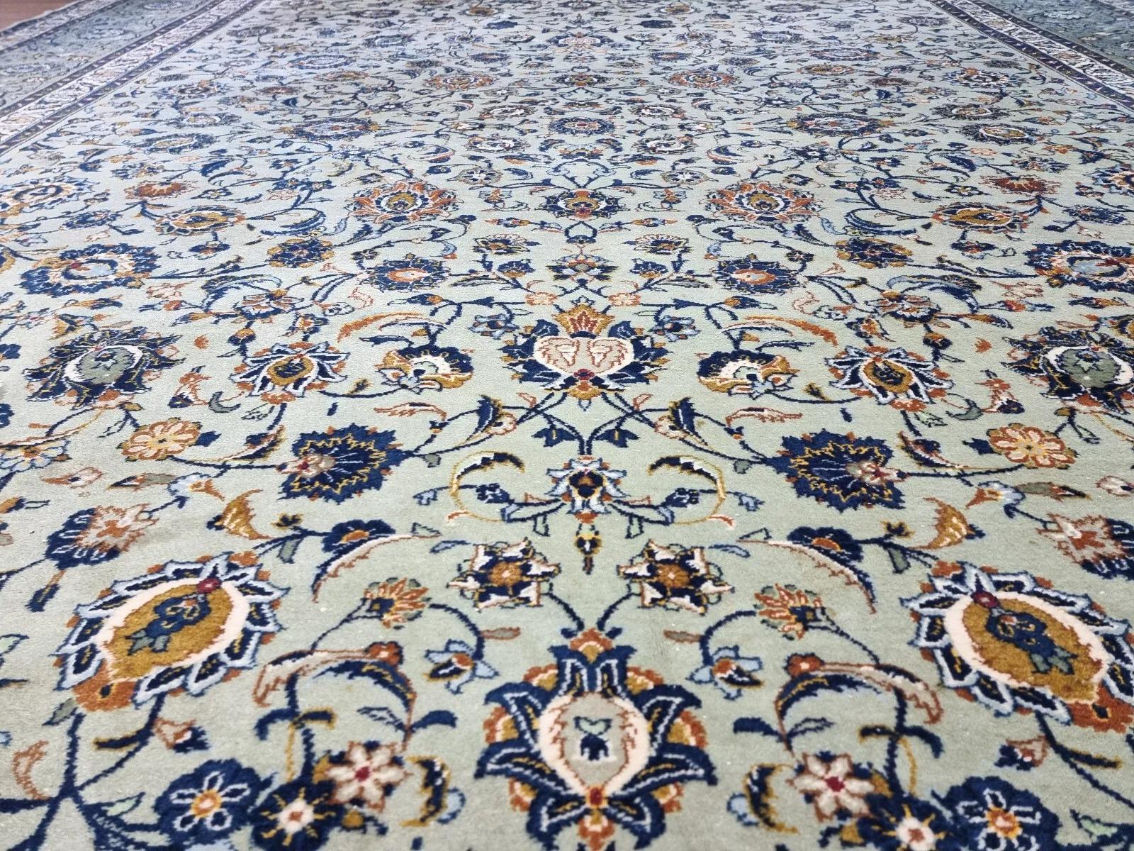 Handgefertigter alter persischer Kashan Teppich 9.8' x 11.5' 1970er Jahre - 1D204 im Angebot 4