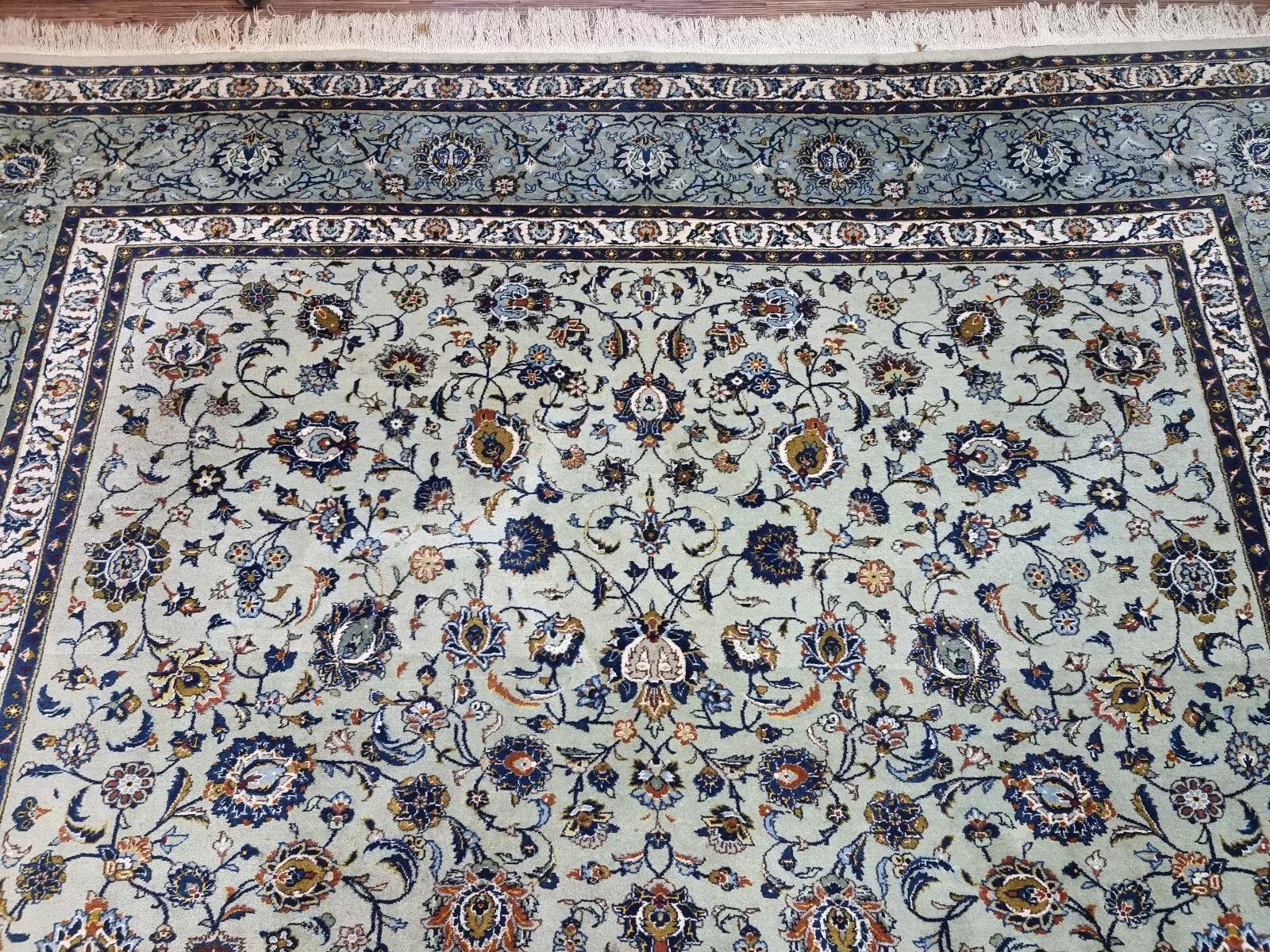 Handgefertigter alter persischer Kashan Teppich 9.8' x 11.5' 1970er Jahre - 1D204 im Zustand „Gut“ im Angebot in Bordeaux, FR