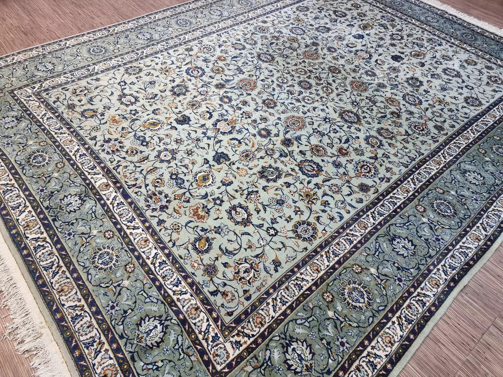 Handgefertigter alter persischer Kashan Teppich 9.8' x 11.5' 1970er Jahre - 1D204 (Wolle) im Angebot