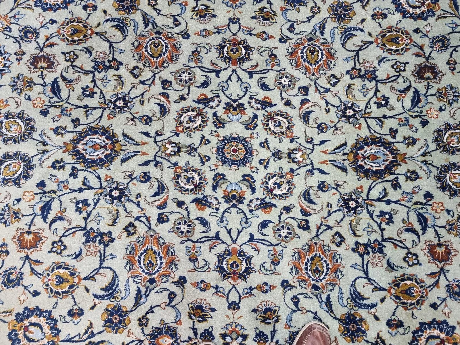 Handgefertigter alter persischer Kashan Teppich 9.8' x 11.5' 1970er Jahre - 1D204 im Angebot 2