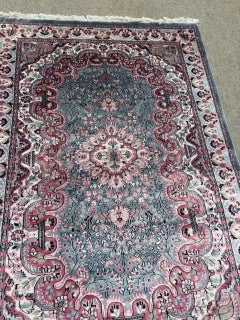 Handmade Vintage Persian Kashan Silk Rug 4.1' x 6, 1970s - 2B1112