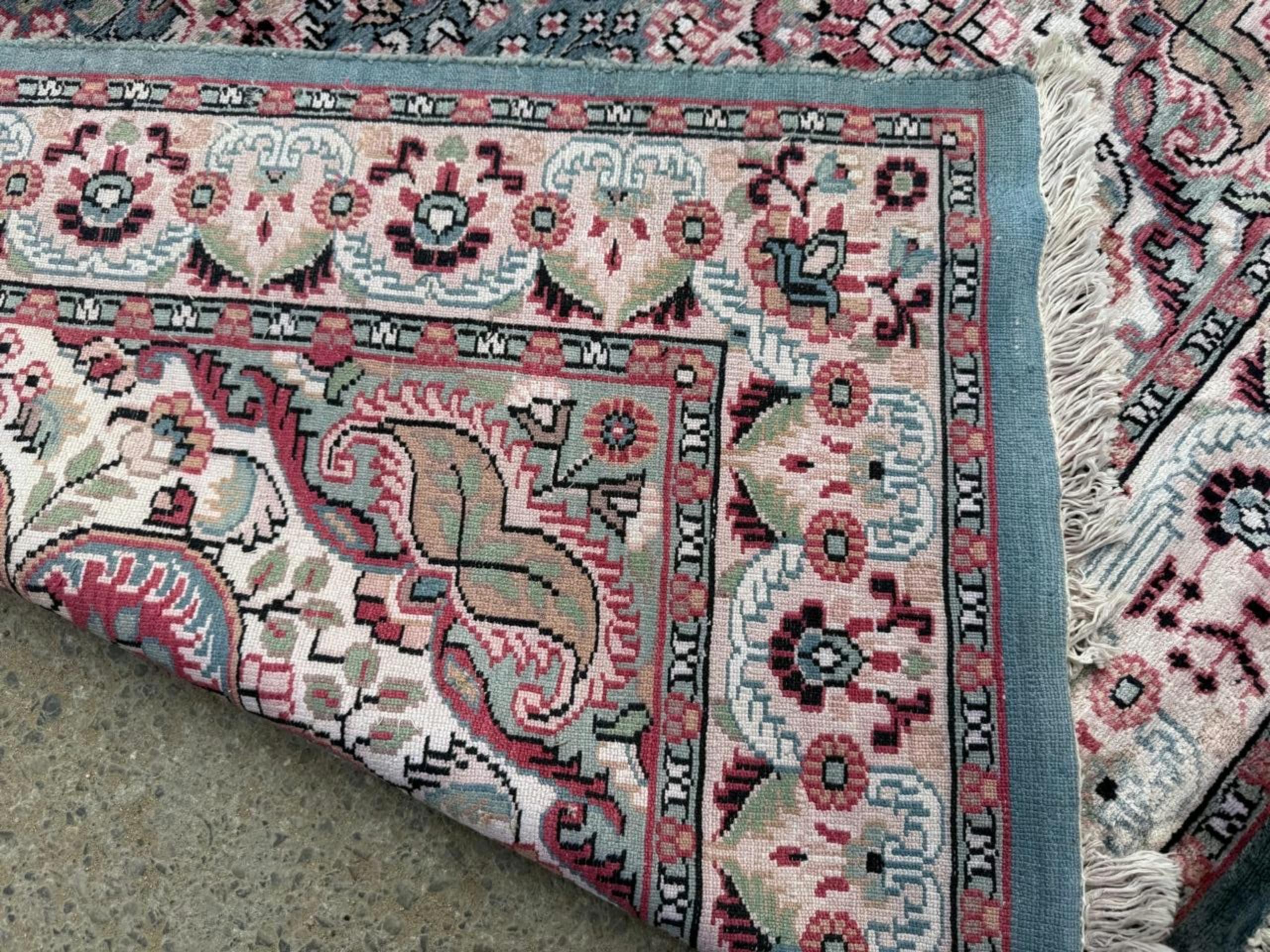 Francese Tappeto di seta persiano Kashan vintage fatto a mano 4,1' x 6, anni '70 - 2B1112 in vendita