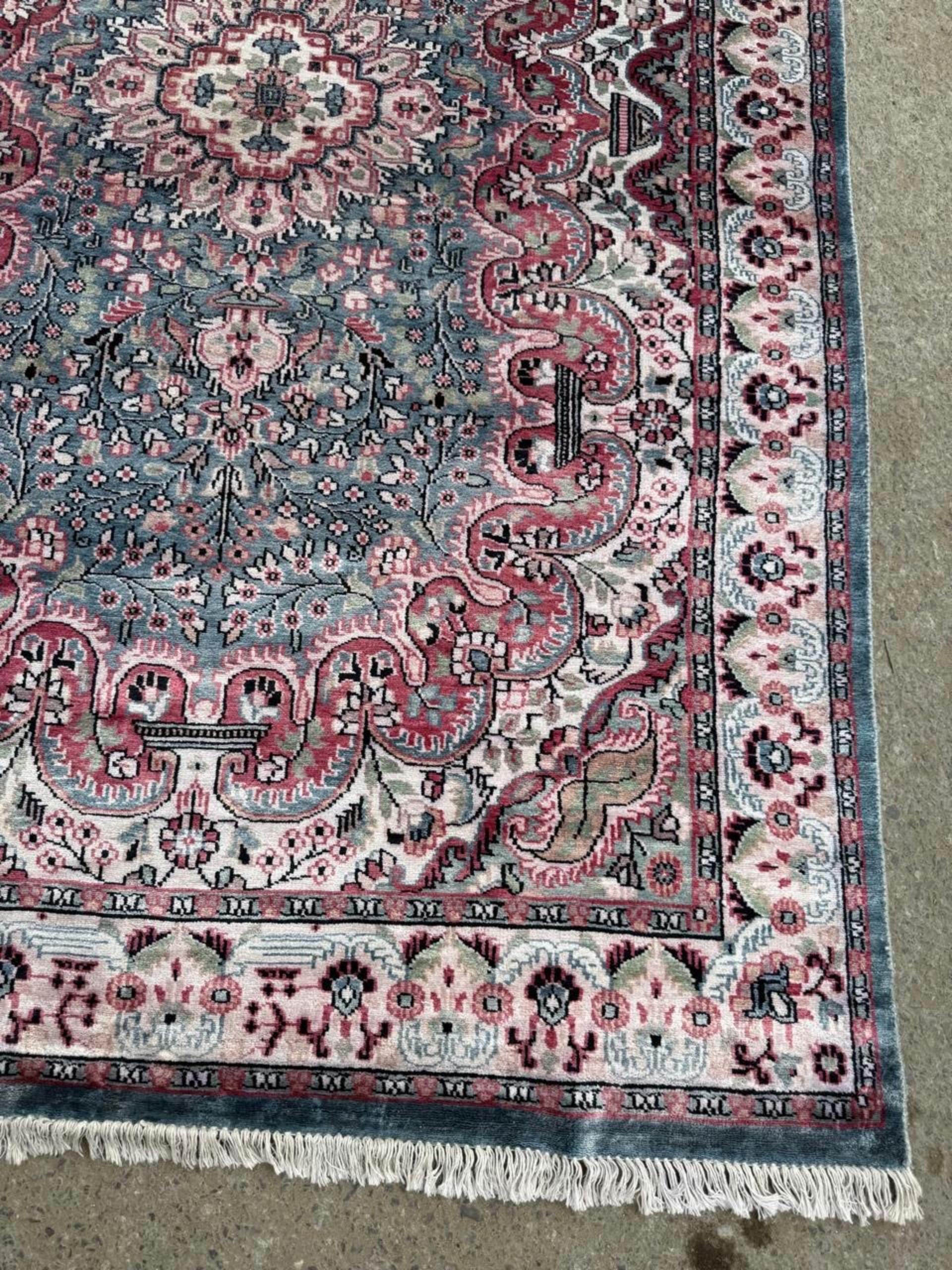 Tappeto di seta persiano Kashan vintage fatto a mano 4,1' x 6, anni '70 - 2B1112 In condizioni buone in vendita a Bordeaux, FR
