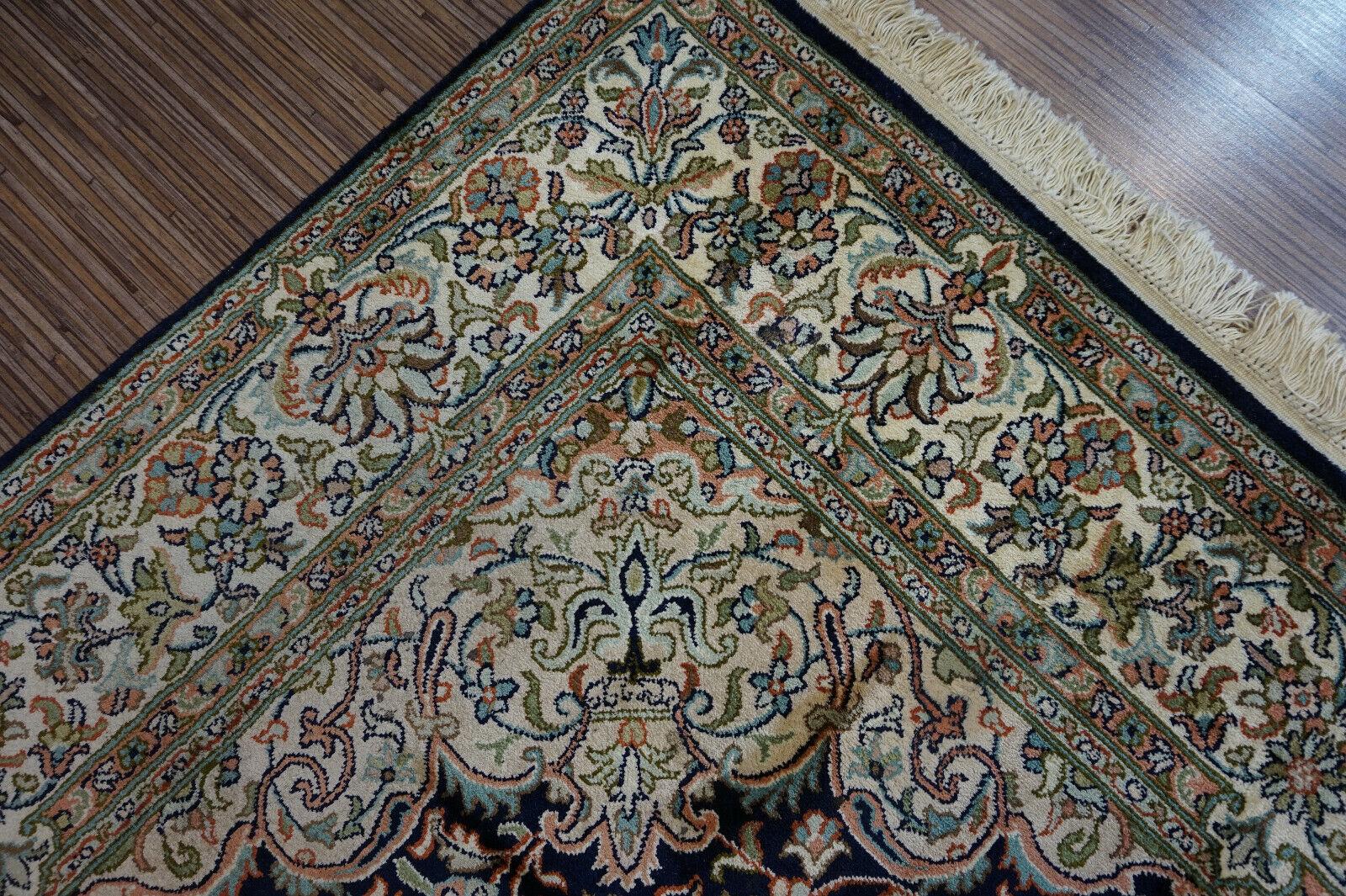 Handgefertigter persischer Kaschmir-Baum des Lebens-Teppich im Vintage-Stil 4.1' x 6.2', 1970er Jahre - 1D58 im Angebot 1