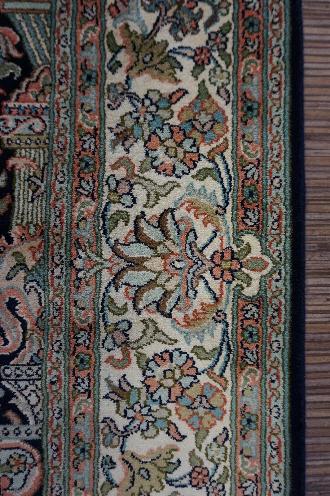 Handgefertigter persischer Kaschmir-Baum des Lebens-Teppich im Vintage-Stil 4.1' x 6.2', 1970er Jahre - 1D58 im Angebot 3