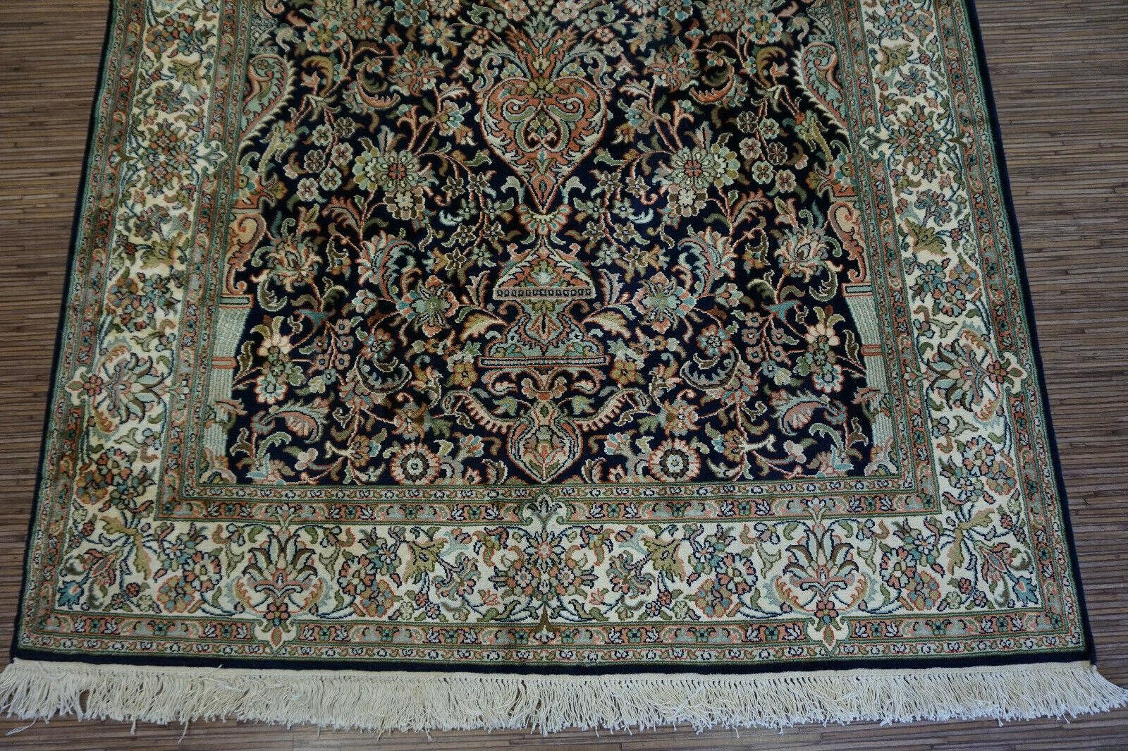 Handgefertigter persischer Kaschmir-Baum des Lebens-Teppich im Vintage-Stil 4.1' x 6.2', 1970er Jahre - 1D58 im Angebot 4