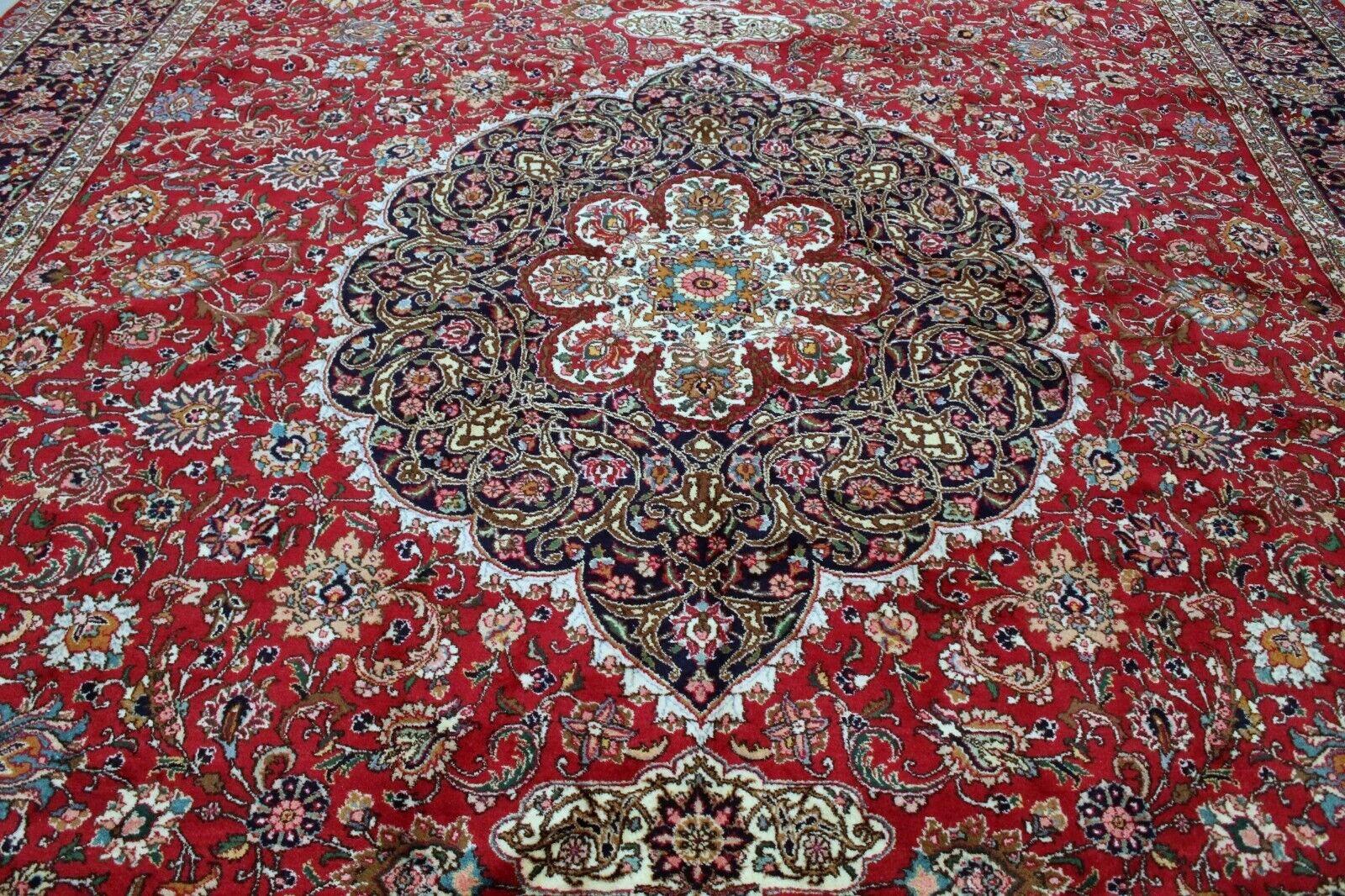 Alfombra persa kazvin vintage hecha a mano 12,4' x 20,8, años 70 - 1K05 en venta 3
