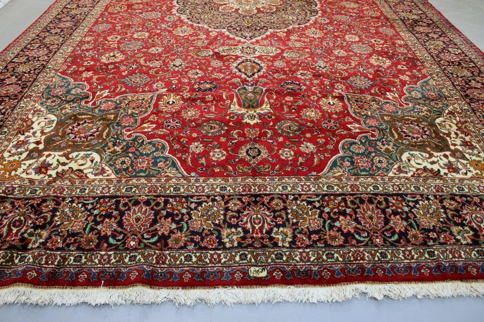 Alfombra persa kazvin vintage hecha a mano 12,4' x 20,8, años 70 - 1K05 en venta 4