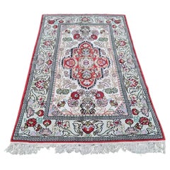 Handgefertigter Vintage Persian Kazvin Teppich 4' x 5.9' 1960s - 2K35