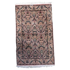 Handgefertigter persischer Kerman-Teppich im Vintage-Stil, 2' x 3.1' (61cm x 97cm) 1950er Jahre -1C1067