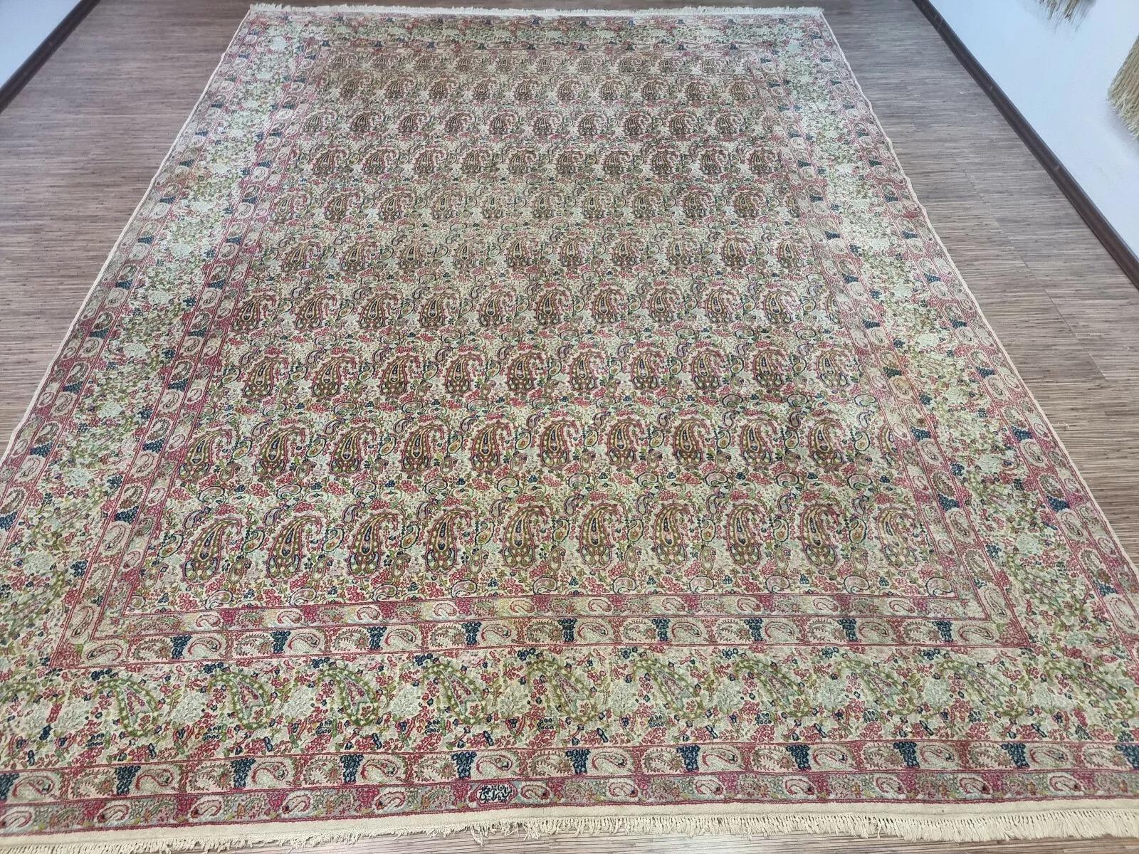Handgefertigter persischer Kerman-Teppich im Vintage-Stil 9,8' x 13' 1930er Jahre - 1D175 im Angebot 4