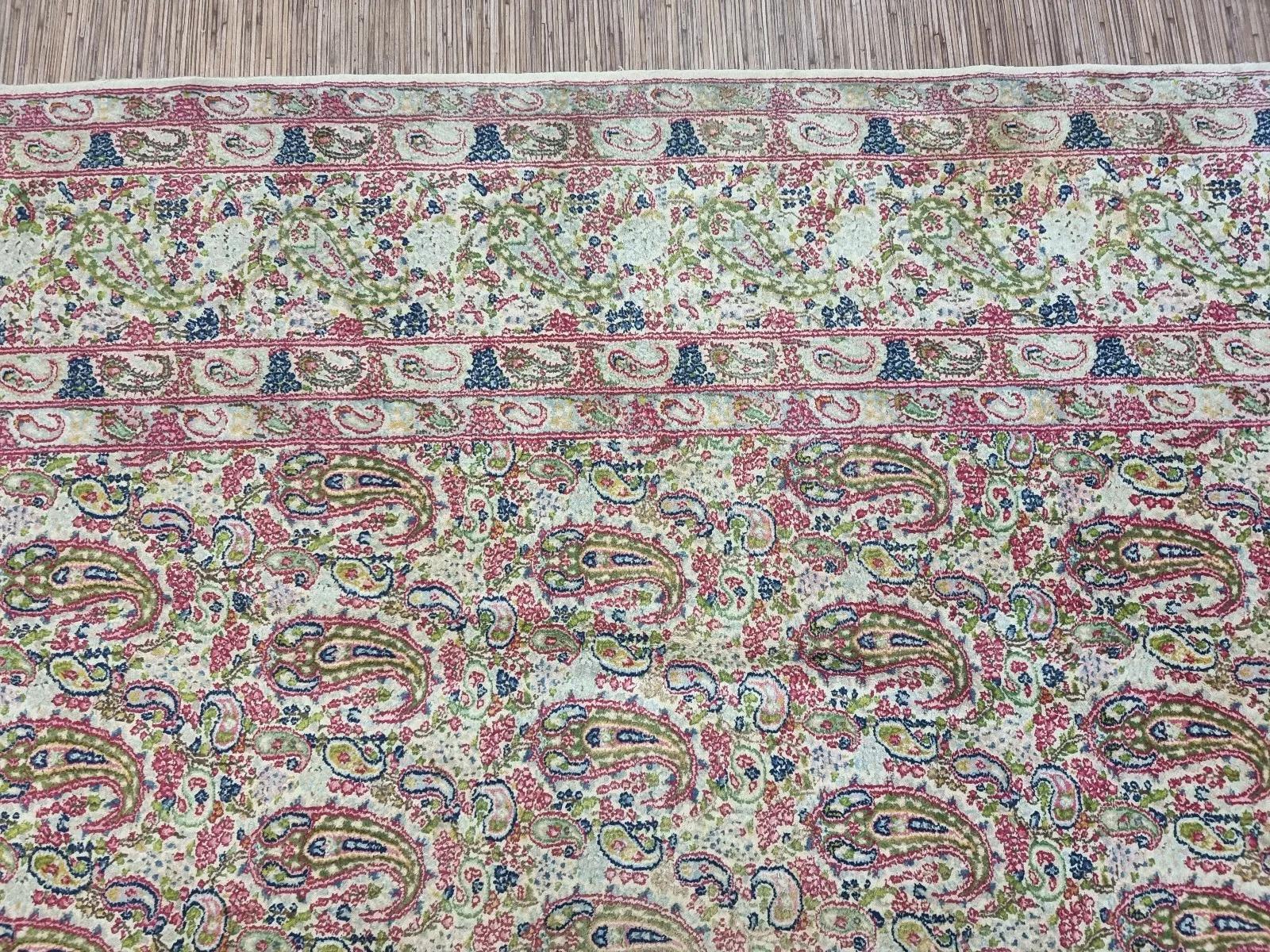 Handgefertigter persischer Kerman-Teppich im Vintage-Stil 9,8' x 13' 1930er Jahre - 1D175 (Handgeknüpft) im Angebot