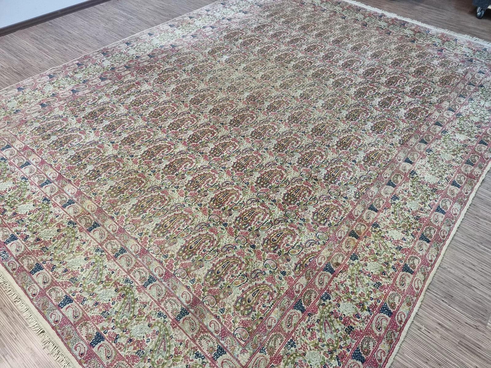 Handgefertigter persischer Kerman-Teppich im Vintage-Stil 9,8' x 13' 1930er Jahre - 1D175 im Angebot 1