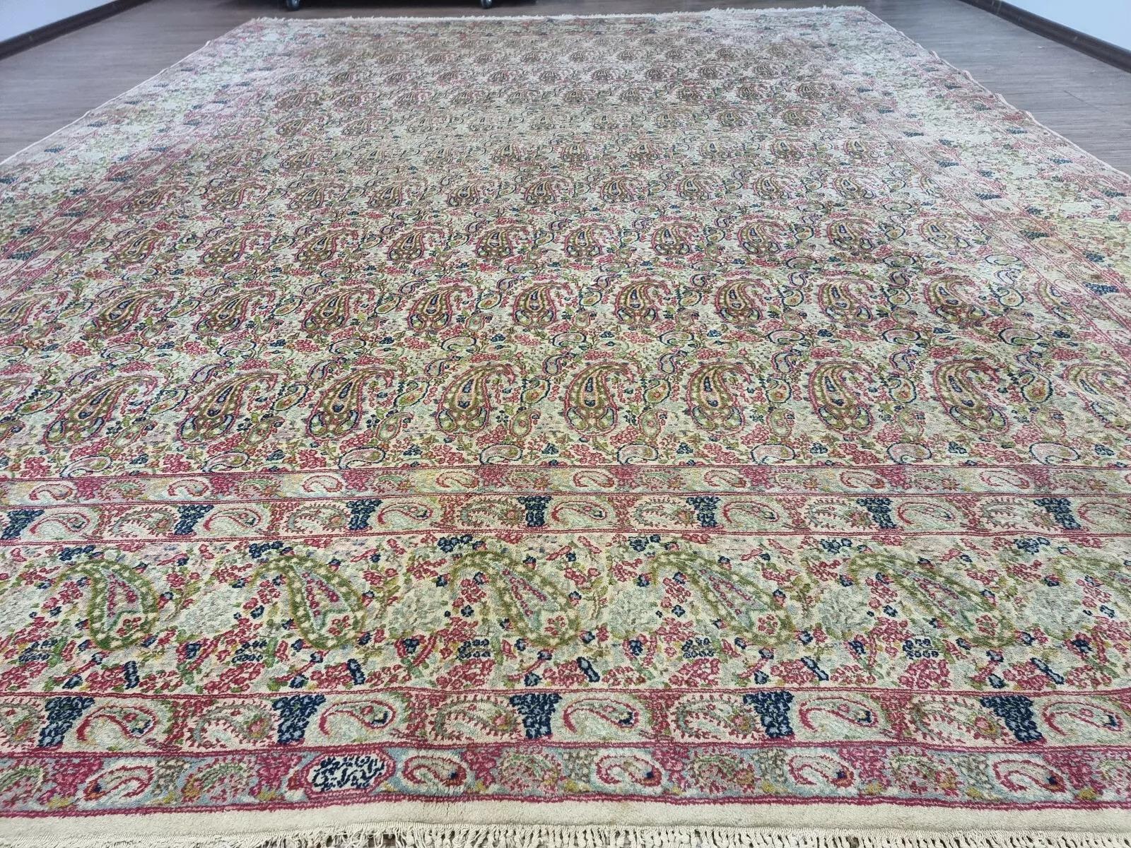 Handgefertigter persischer Kerman-Teppich im Vintage-Stil 9,8' x 13' 1930er Jahre - 1D175 im Angebot 2