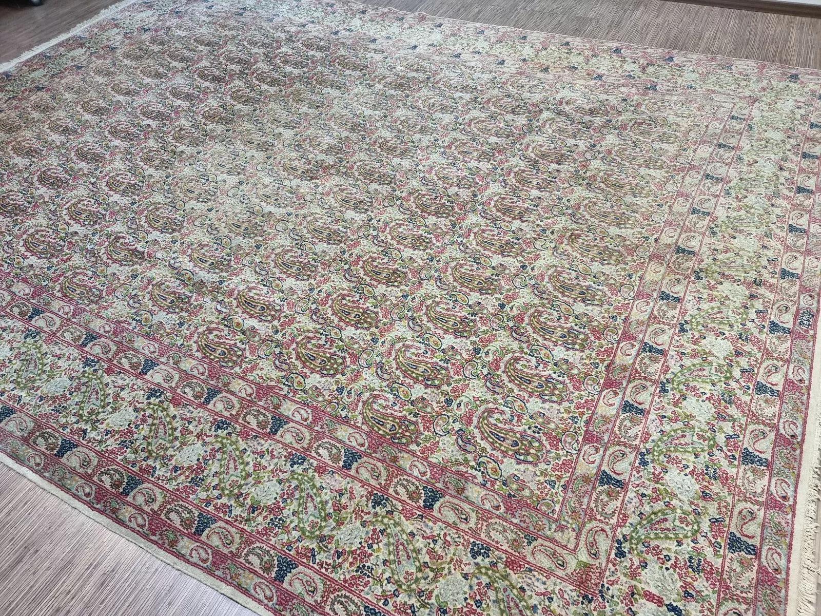 Handgefertigter persischer Kerman-Teppich im Vintage-Stil 9,8' x 13' 1930er Jahre - 1D175 im Angebot 3