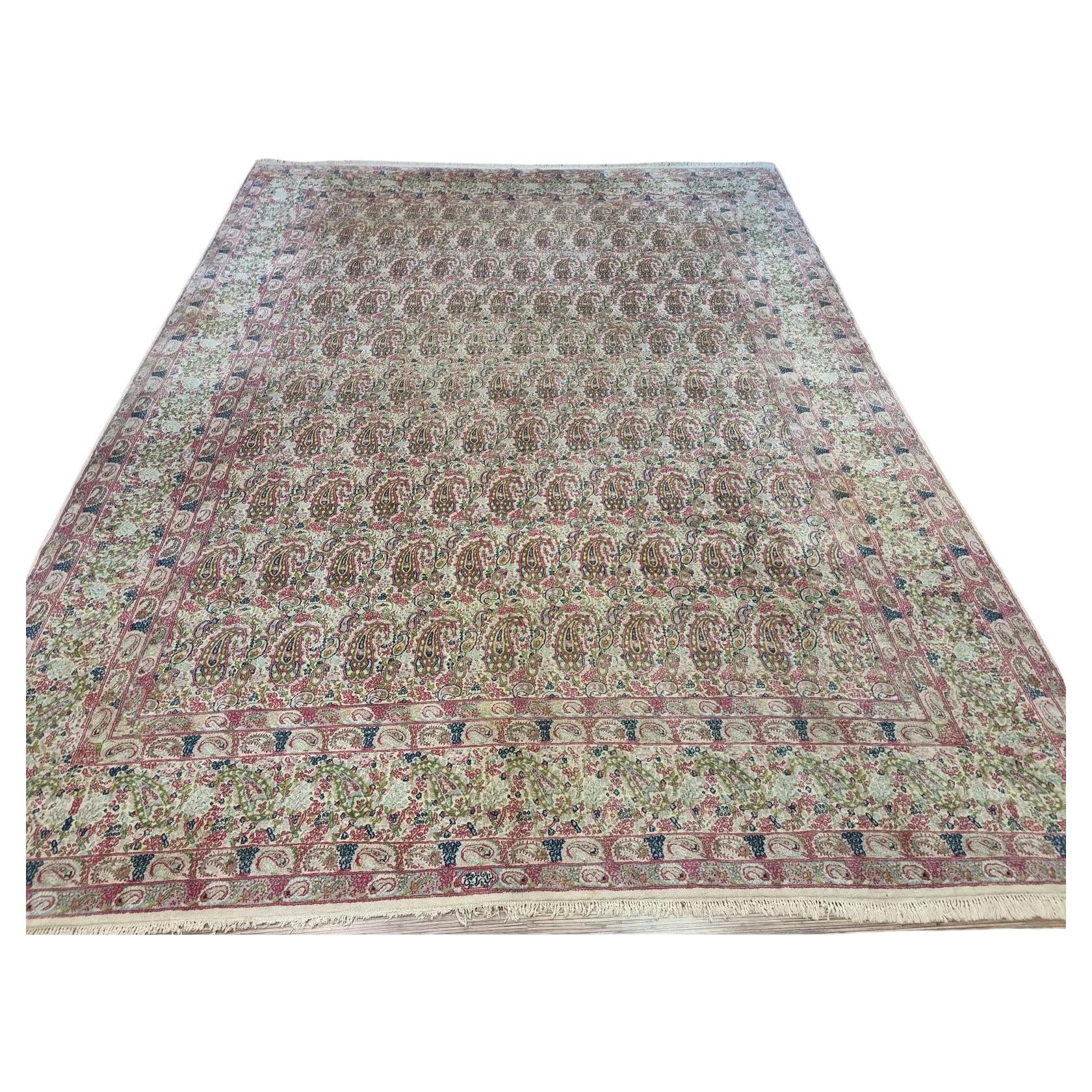 Handgefertigter persischer Kerman-Teppich im Vintage-Stil 9,8' x 13' 1930er Jahre - 1D175