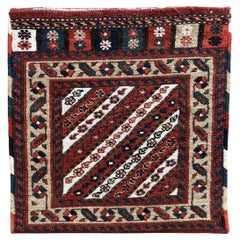 Handmade Vintage Persian Kurdish Salt Bag 10" x 11", 1940s - 1N06