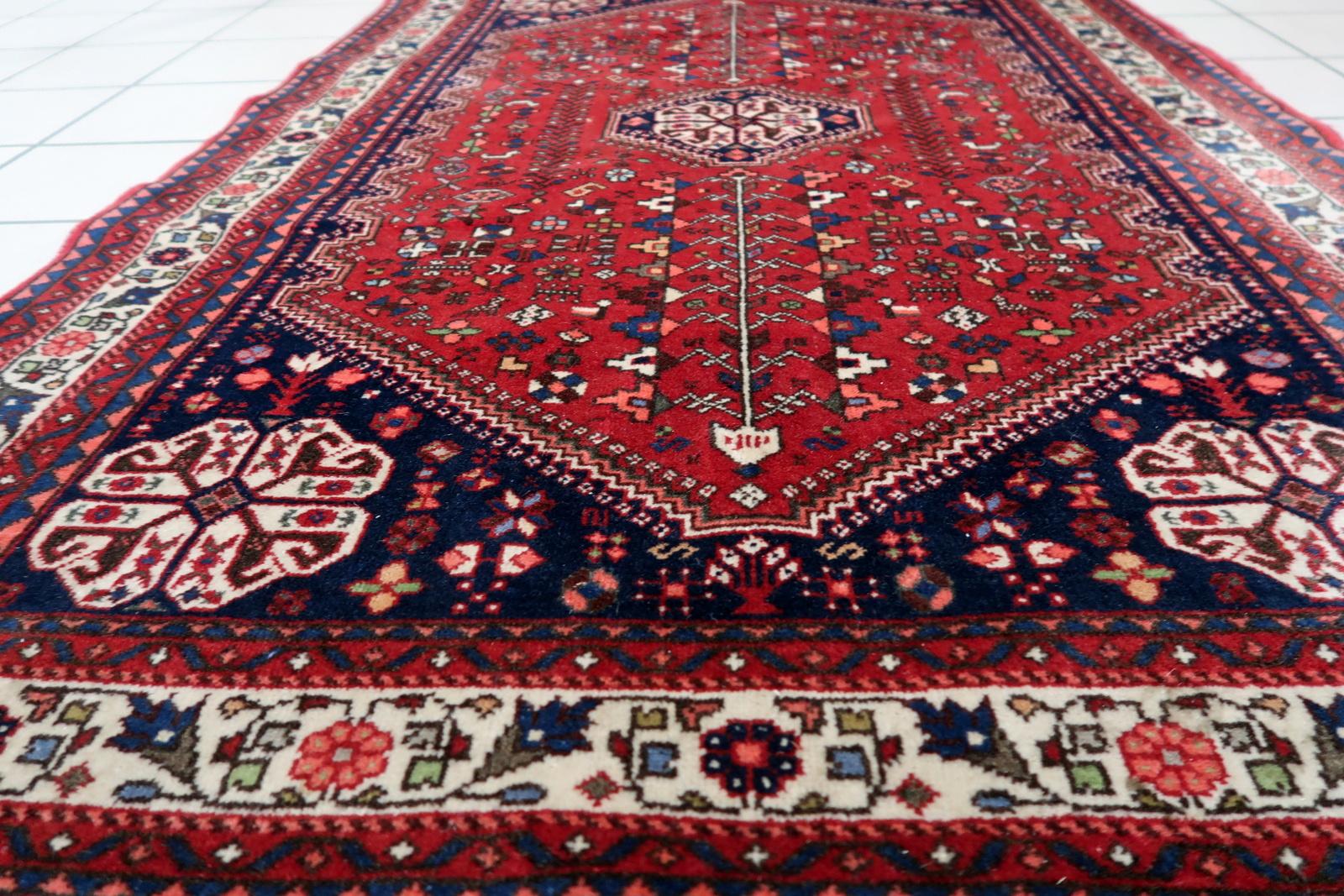Handmade Vintage Persian Malayer Rug 3.4' x 4.9' (106cm x 151cm), 1970s - 1C1111 For Sale 7