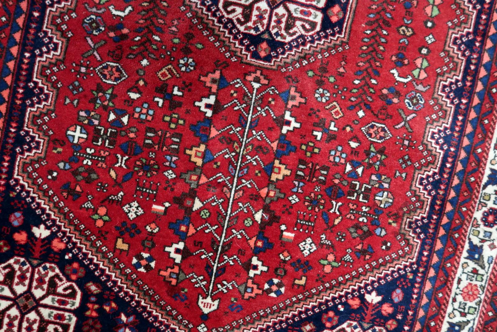 Wool Handmade Vintage Persian Malayer Rug 3.4' x 4.9' (106cm x 151cm), 1970s - 1C1111 For Sale